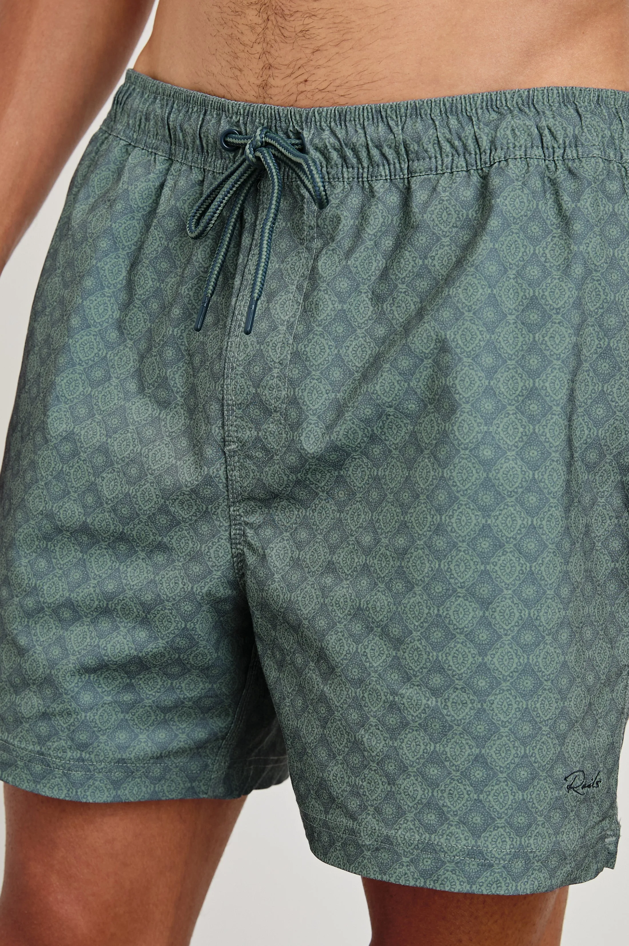 LA BREA SWIM SHORT - DIAMOND THUNDER GRASS Rails