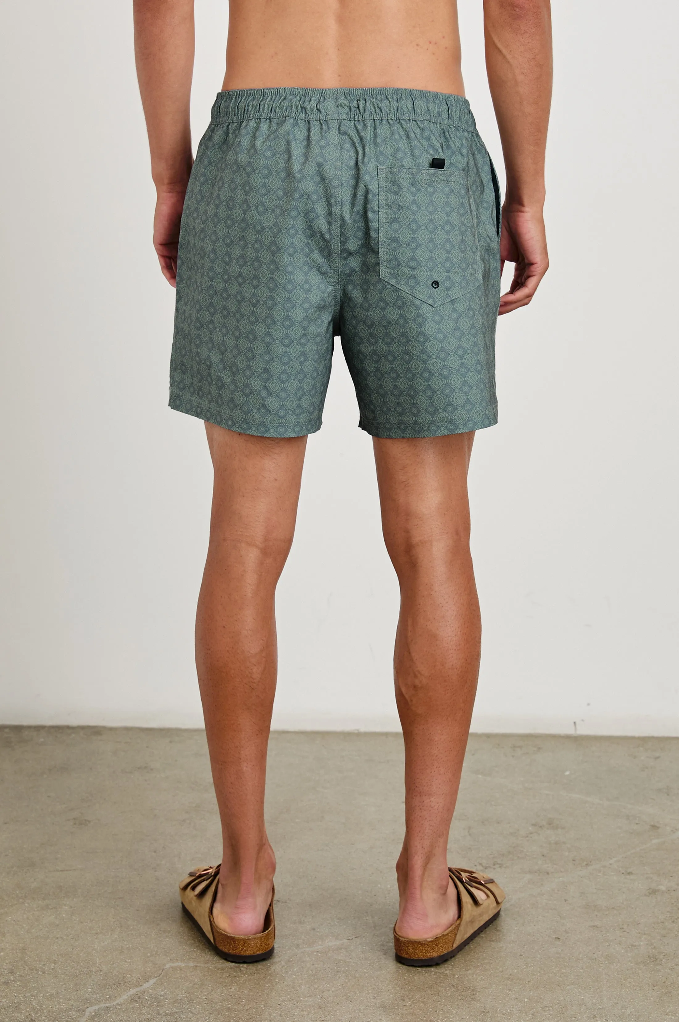 LA BREA SWIM SHORT - DIAMOND THUNDER GRASS Rails