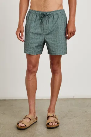 LA BREA SWIM SHORT - DIAMOND THUNDER GRASS Rails