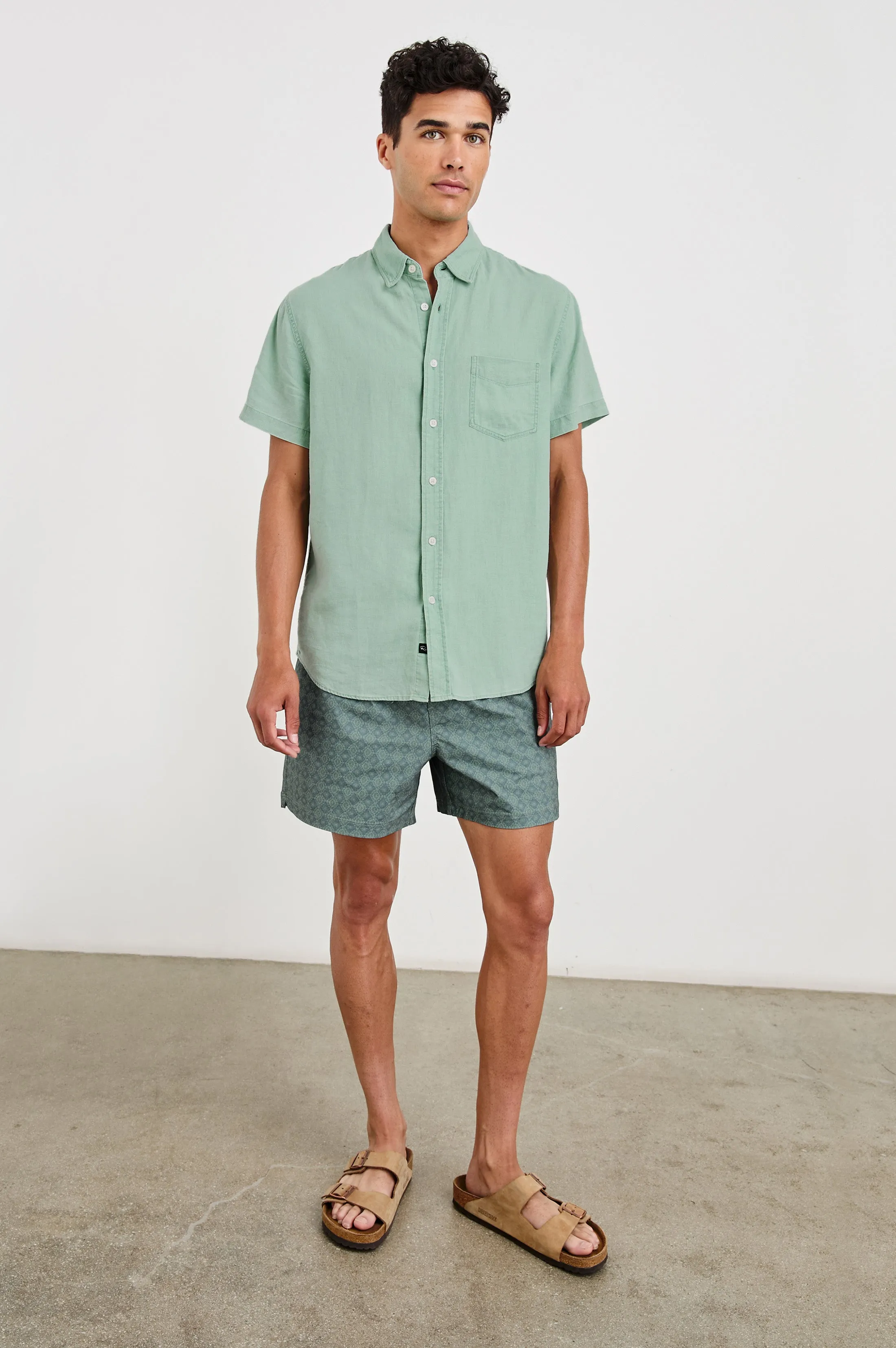 LA BREA SWIM SHORT - DIAMOND THUNDER GRASS Rails