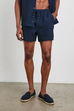 LA BREA SWIM SHORT - NAVY SEERSUCKER Rails
