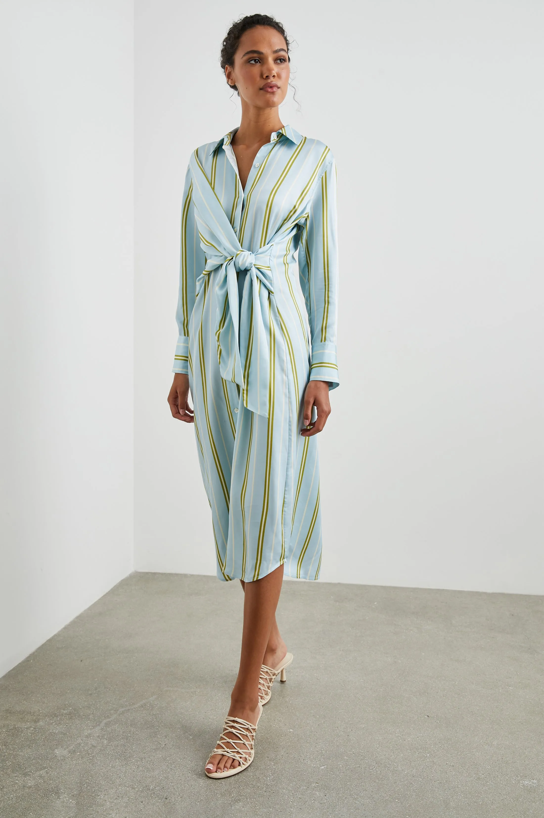 LACEY DRESS - HONEYDEW STRIPE Rails