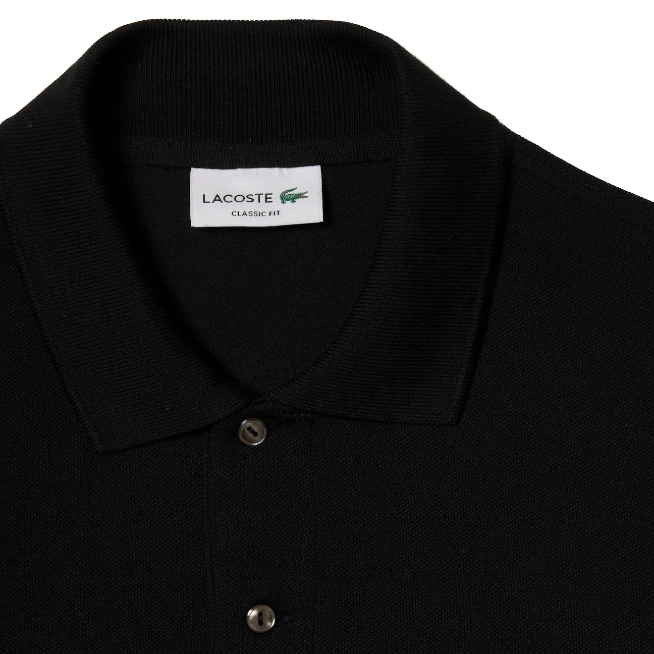 Lacoste Original S/S L.12.12 Petit Piqu√© Cotton Polo Shirt Black