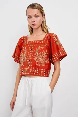 LAINE TOP - TERRACOTTA Rails