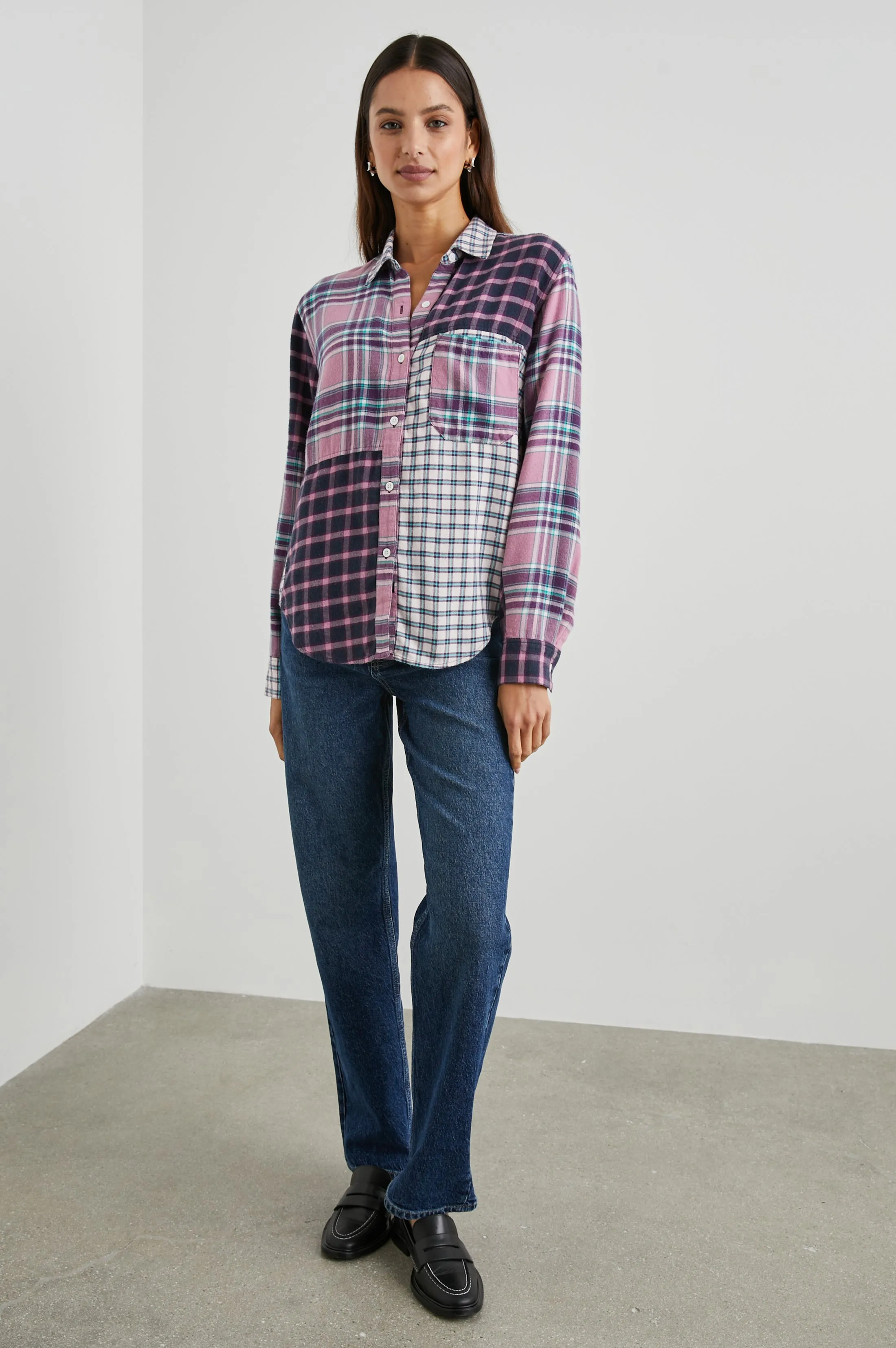 LAKIN SHIRT - ROSE AGAVE 
MIXED PLAID Rails