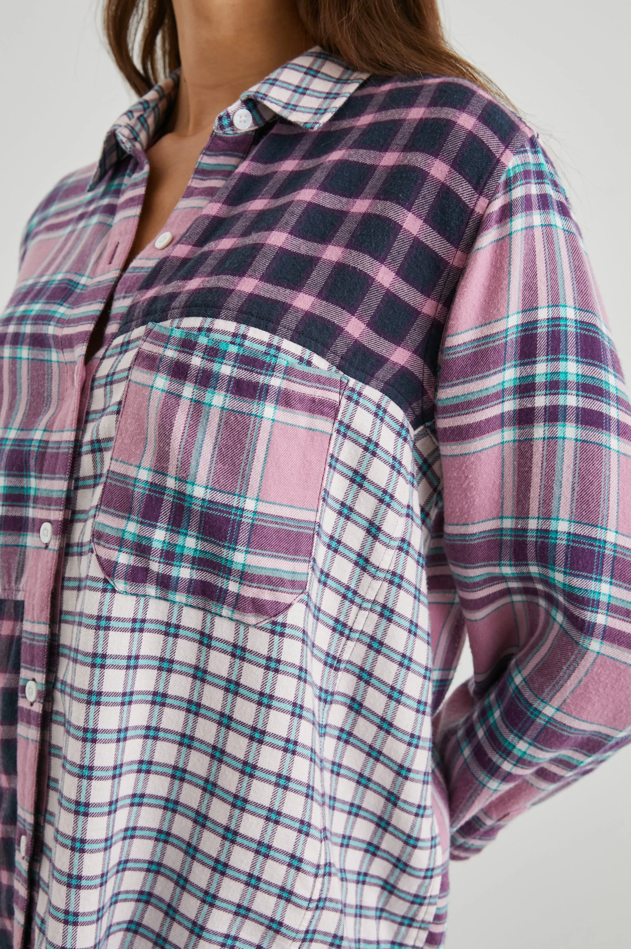 LAKIN SHIRT - ROSE AGAVE 
MIXED PLAID Rails