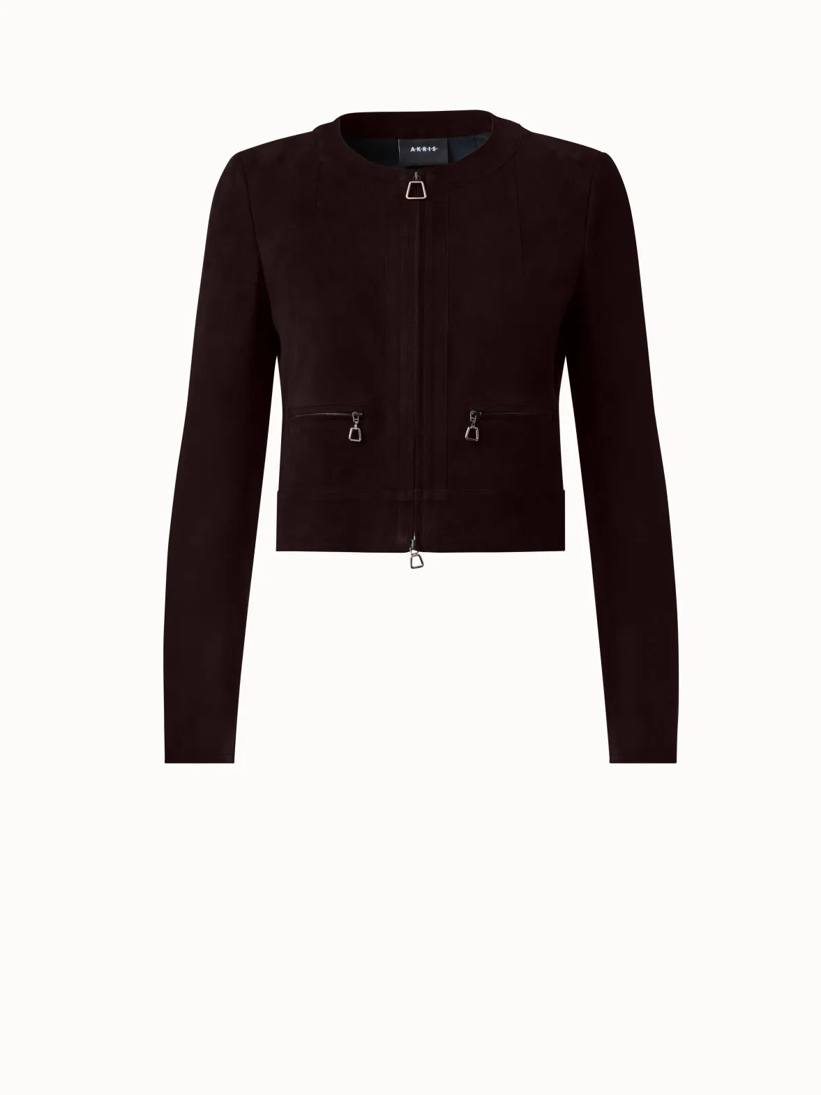 Lambskin Suede Short Jacket Akris