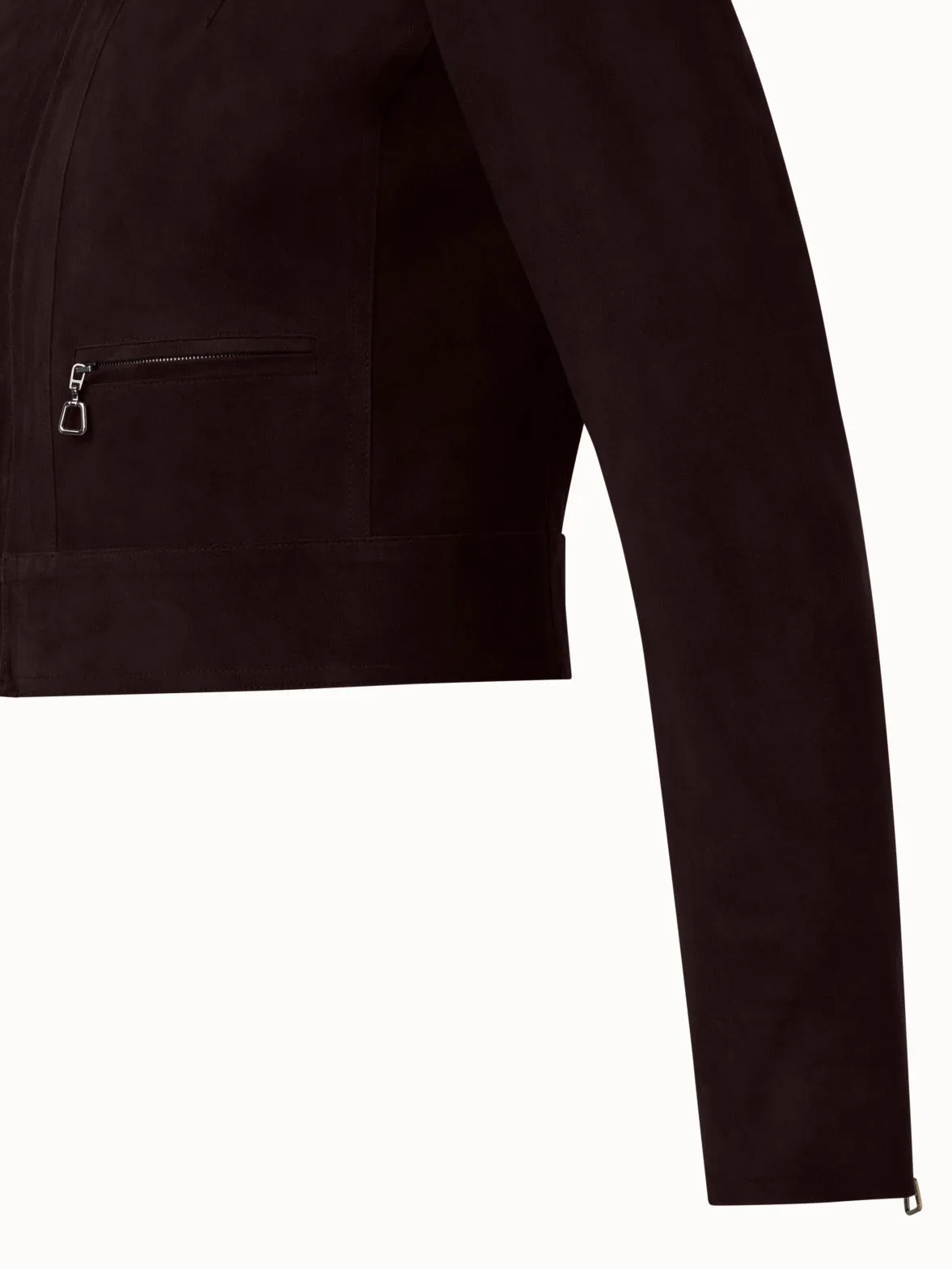 Lambskin Suede Short Jacket Akris