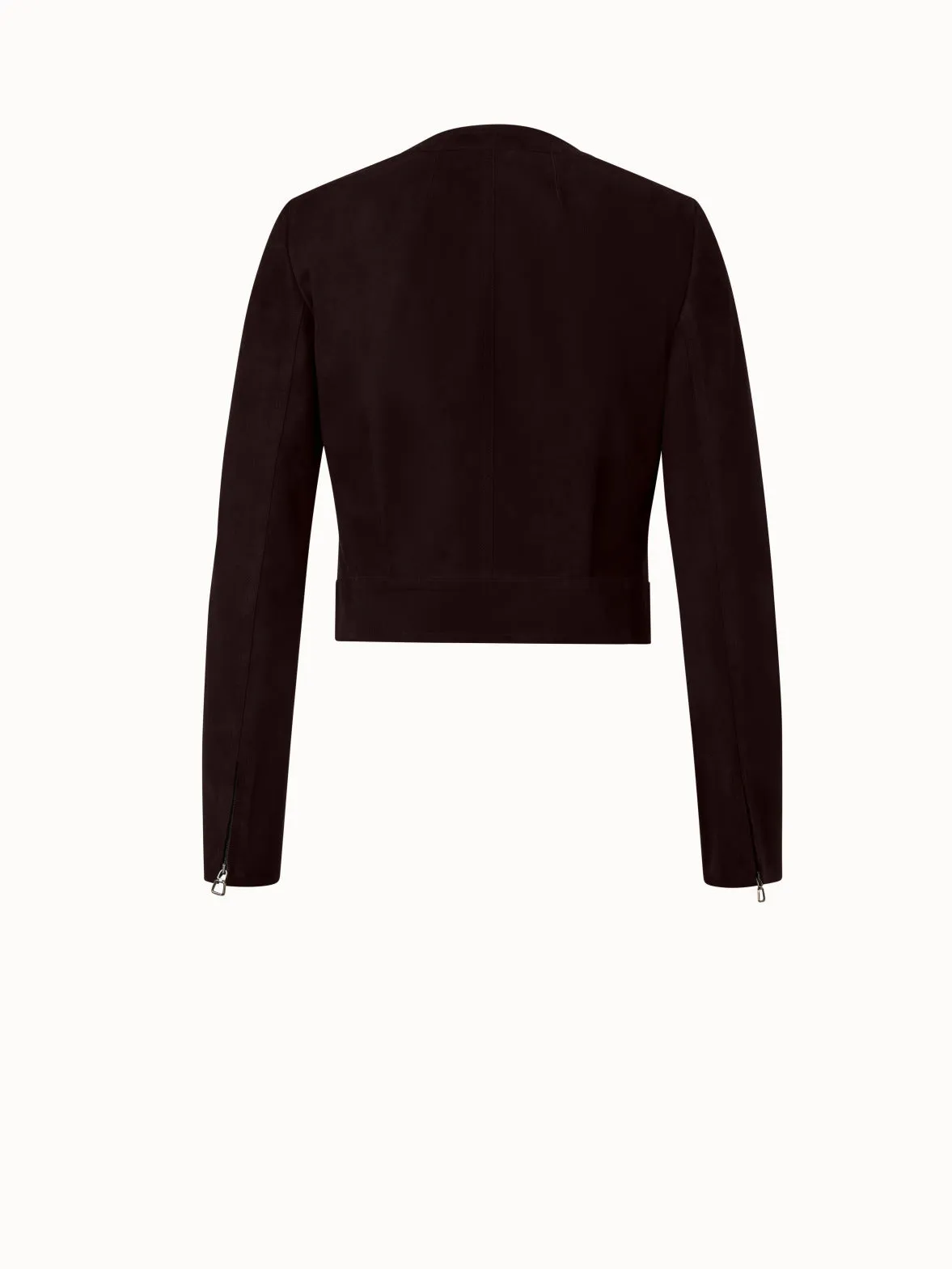 Lambskin Suede Short Jacket Akris
