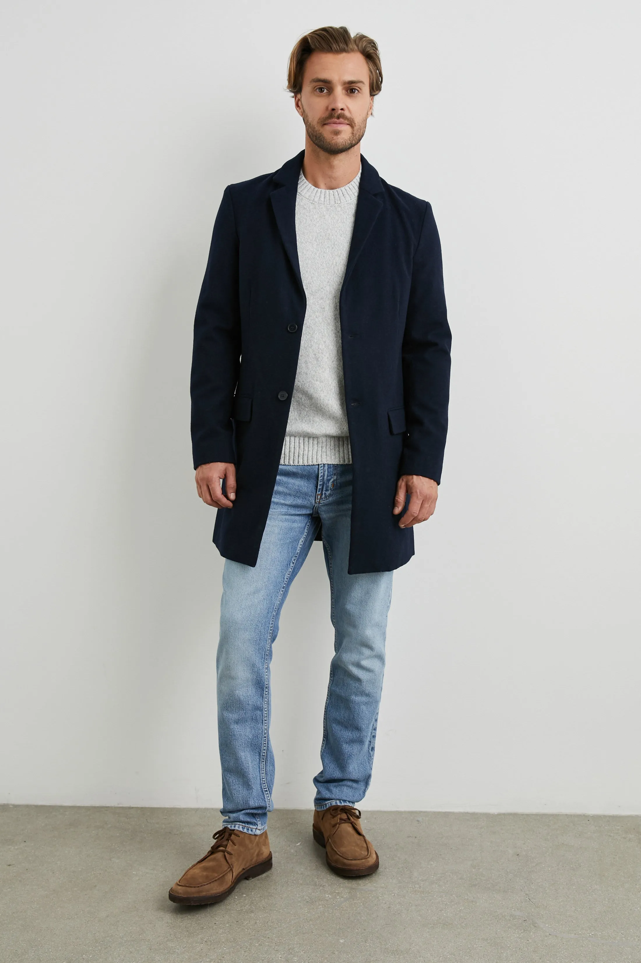 LARK COAT - NAVY Rails