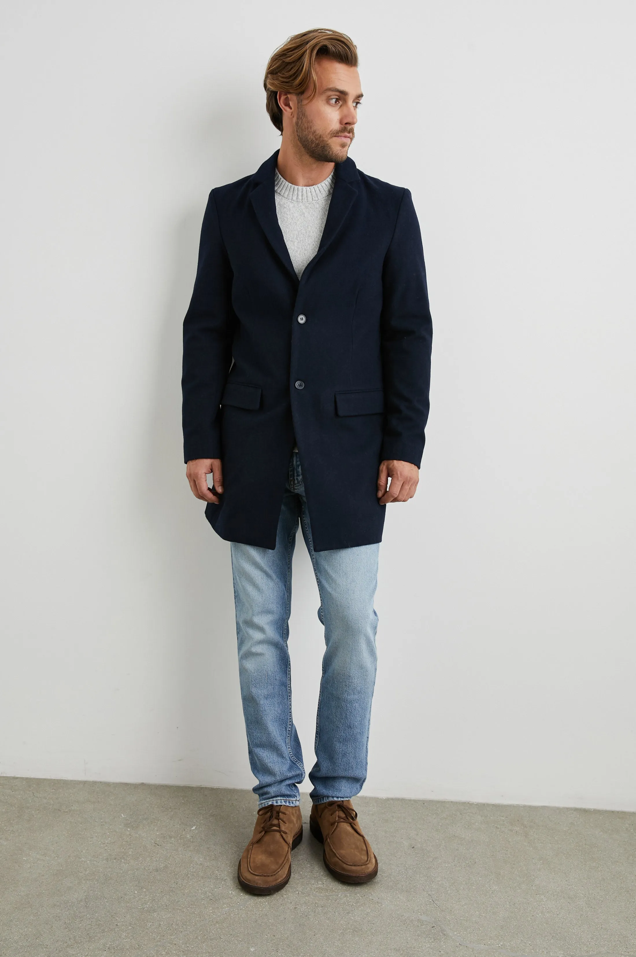 LARK COAT - NAVY Rails
