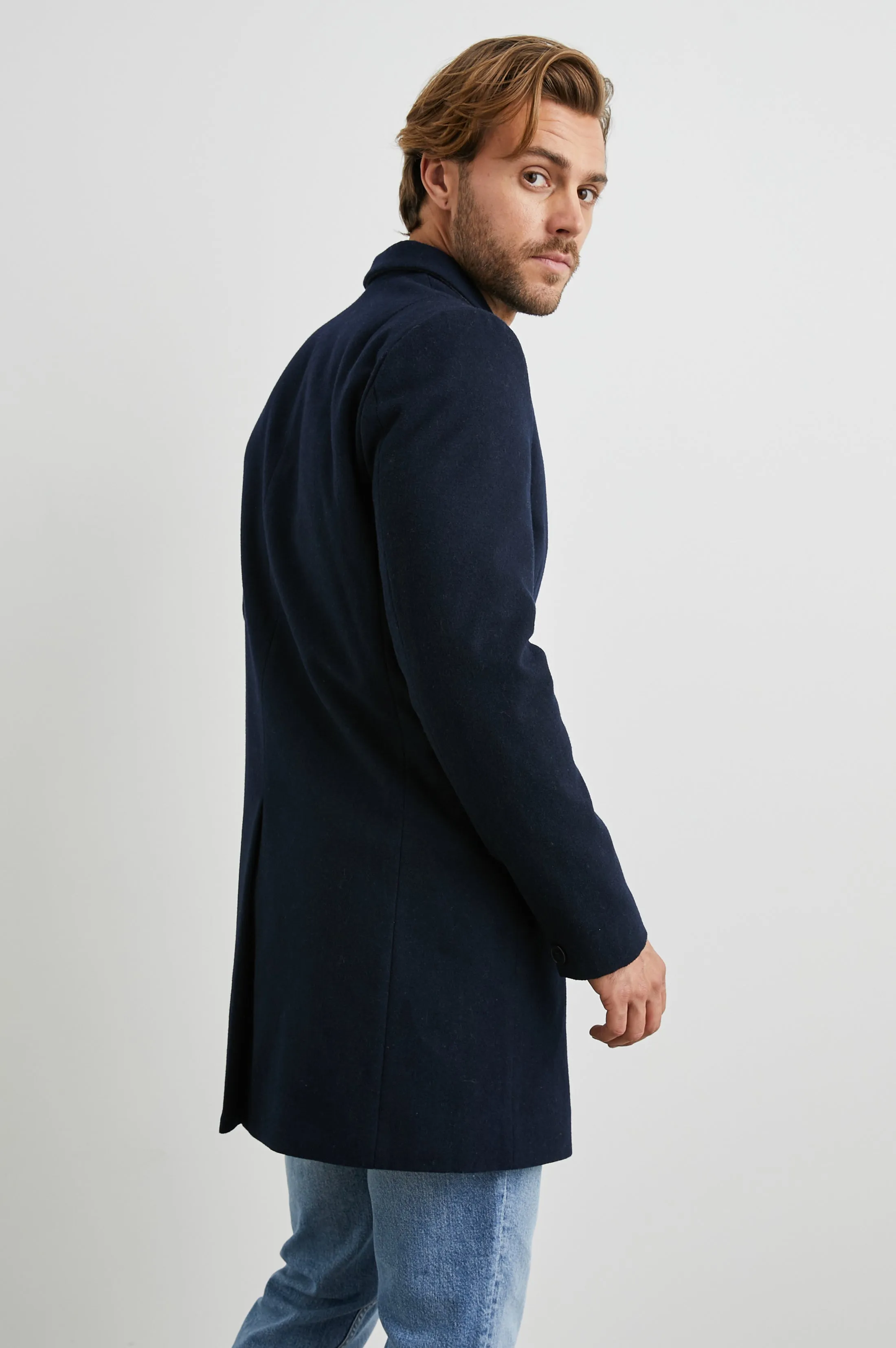 LARK COAT - NAVY Rails
