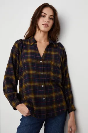 LAUREN SHIRT - NAVY HAZELNUT PINK Rails