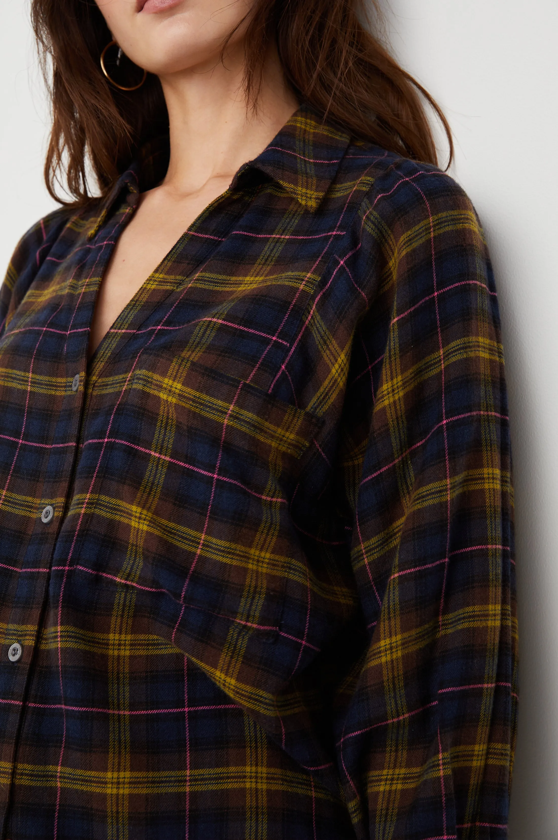 LAUREN SHIRT - NAVY HAZELNUT PINK Rails