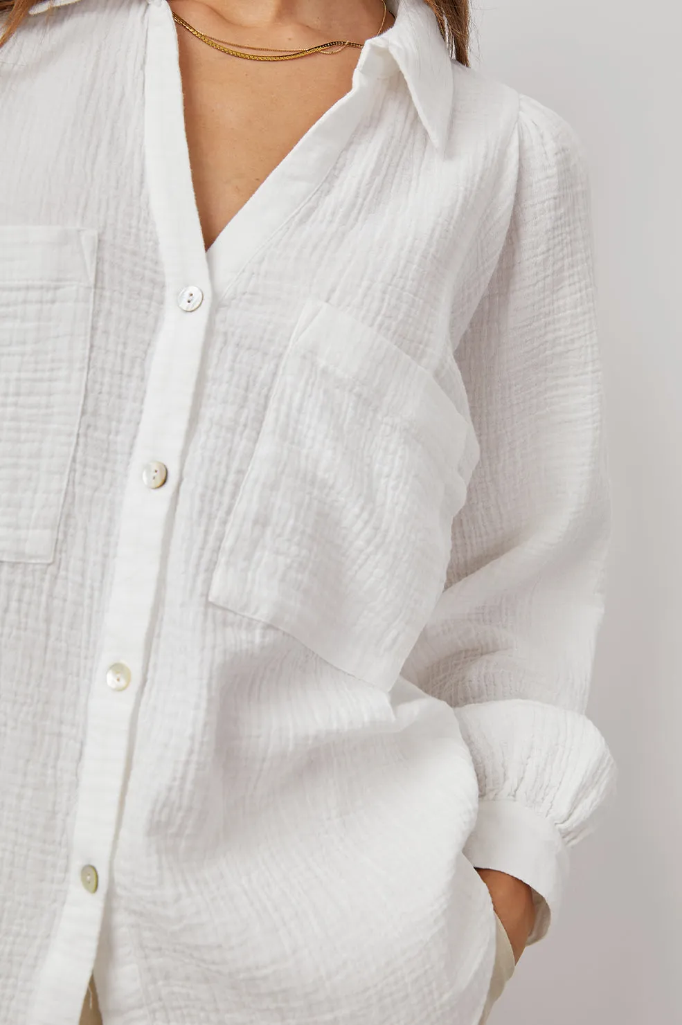 LAUREN SHIRT - WHITE Rails