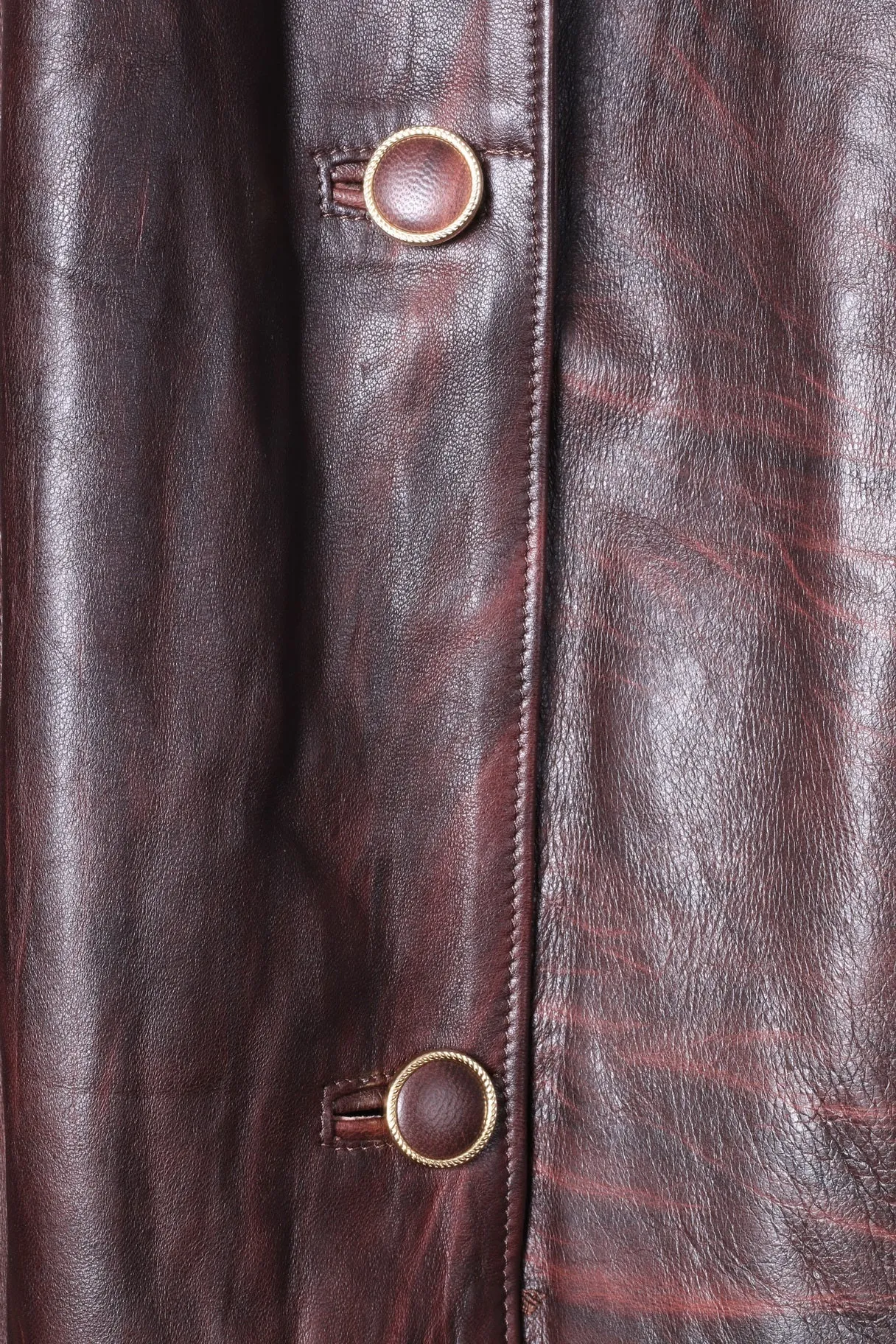 Leather Stil Confezioni Womens L Jacket Brown Leather Vintage Shoulder Pads Italy