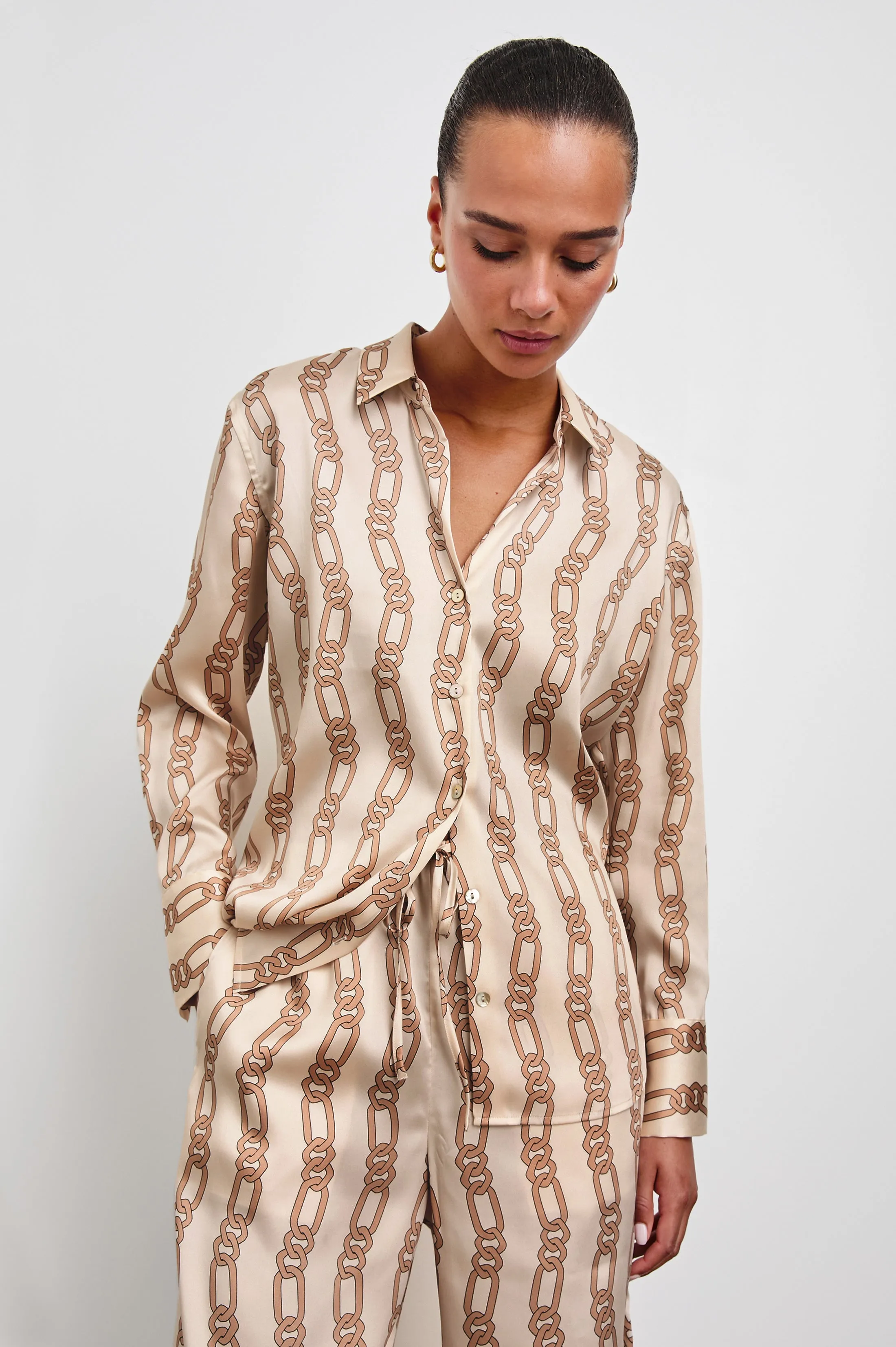 LEDGER SHIRT - IVORY GOLD LINK Rails