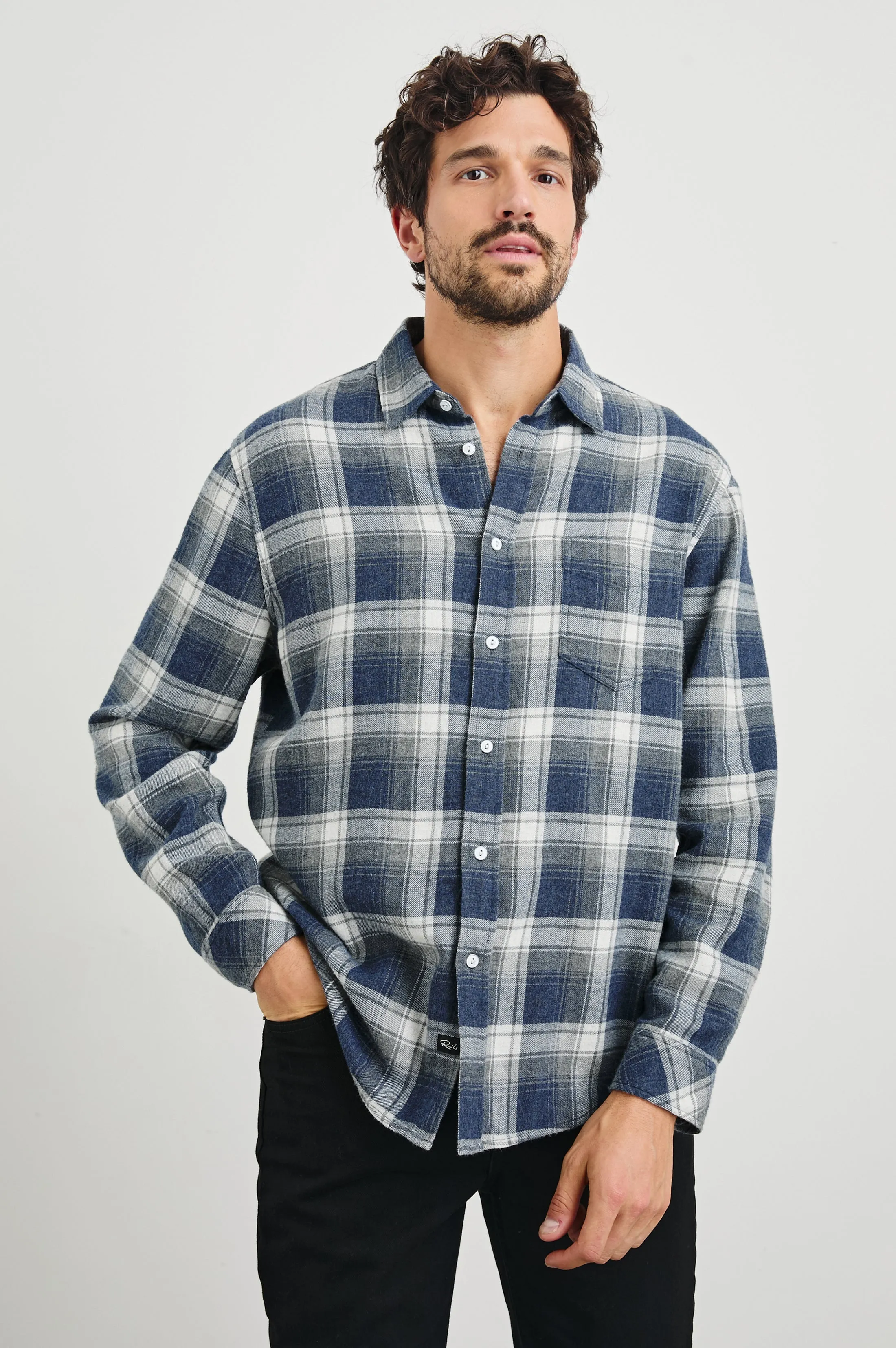 LENNOX SHIRT - CHARCOAL LAPIS Rails