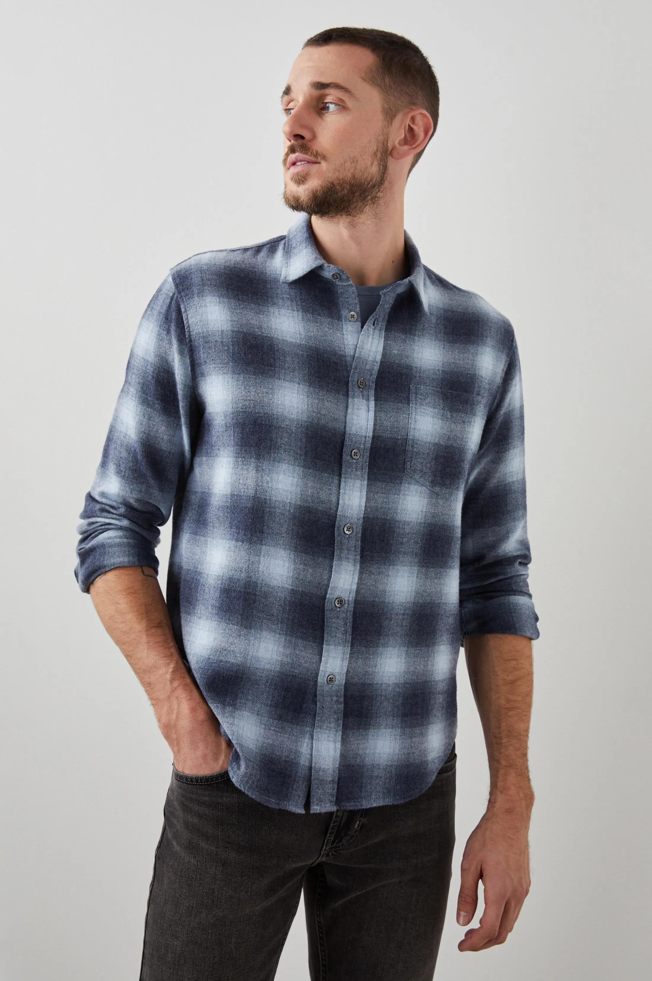 LENNOX SHIRT - DENIM SHADOW Rails