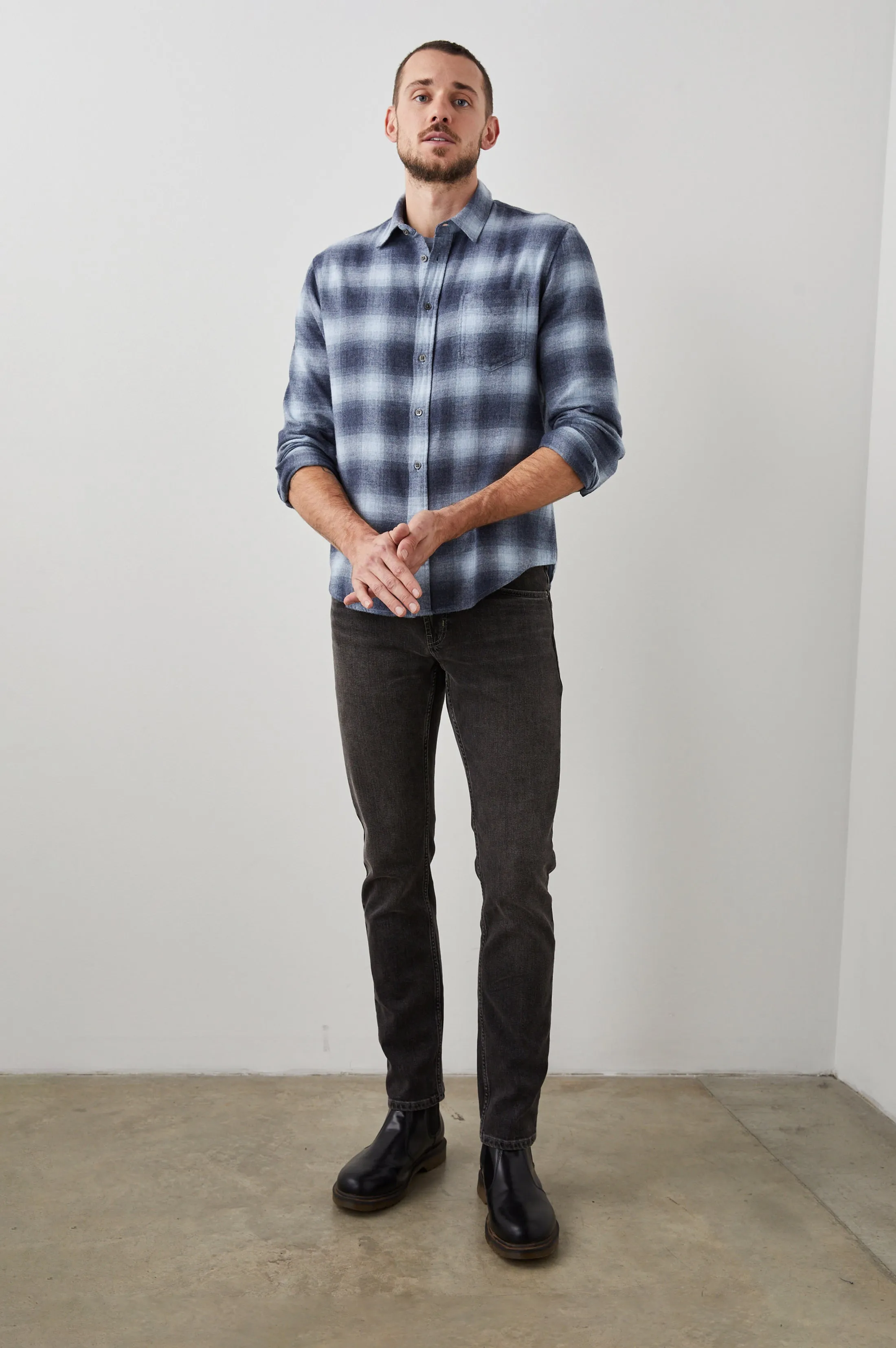 LENNOX SHIRT - DENIM SHADOW Rails