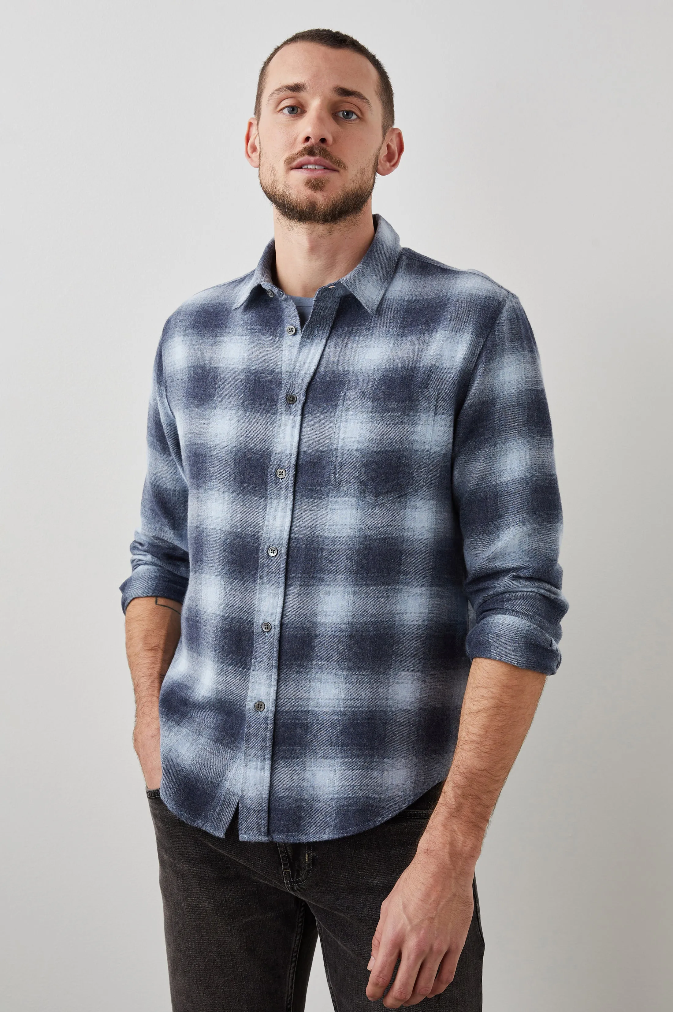 LENNOX SHIRT - DENIM SHADOW Rails