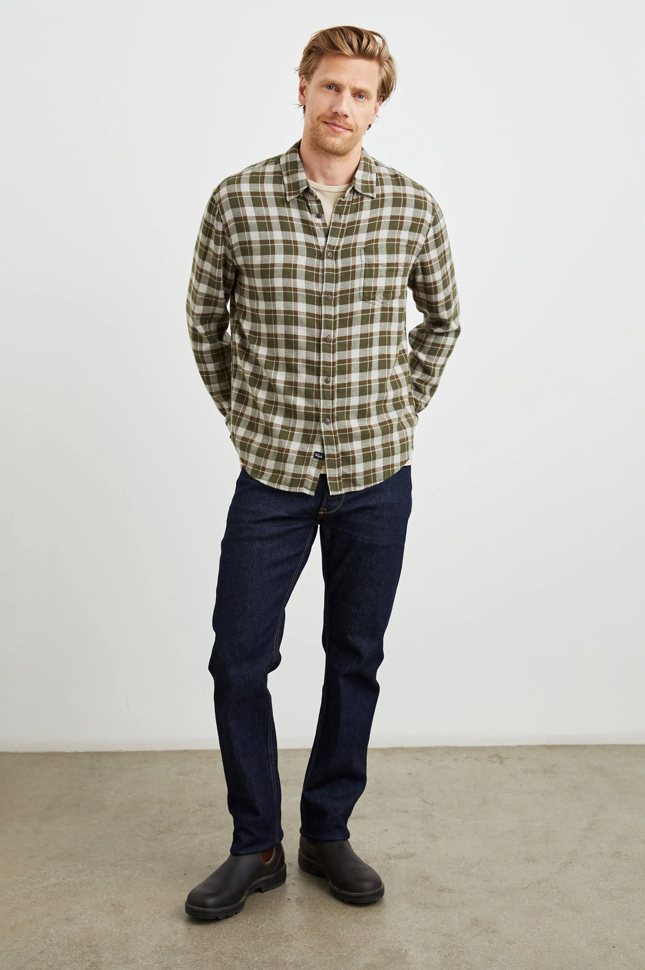 LENNOX SHIRT - IGUANA GREY Rails