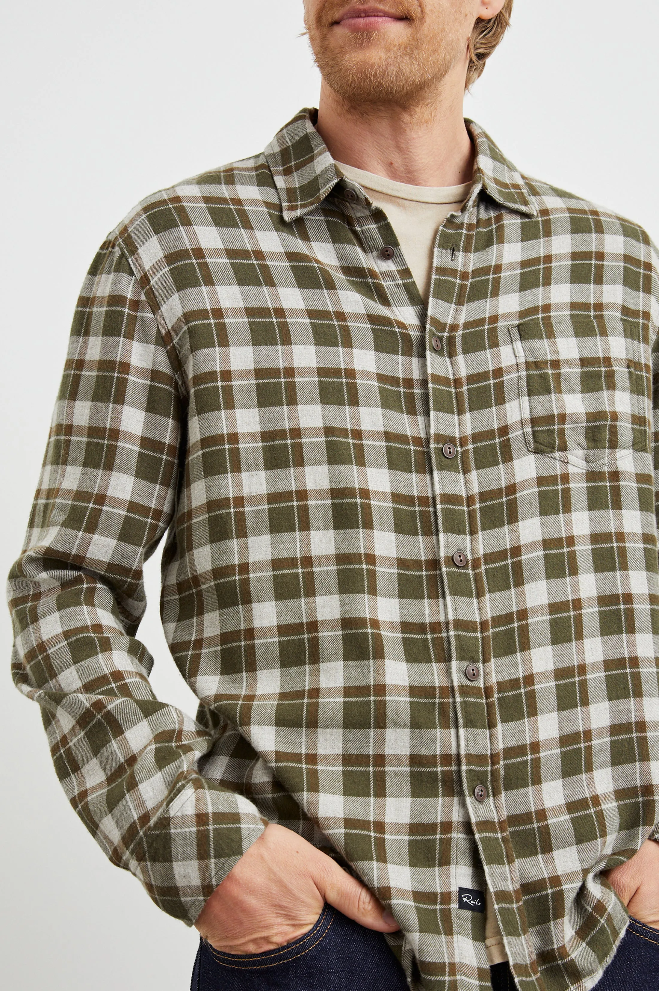 LENNOX SHIRT - IGUANA GREY Rails