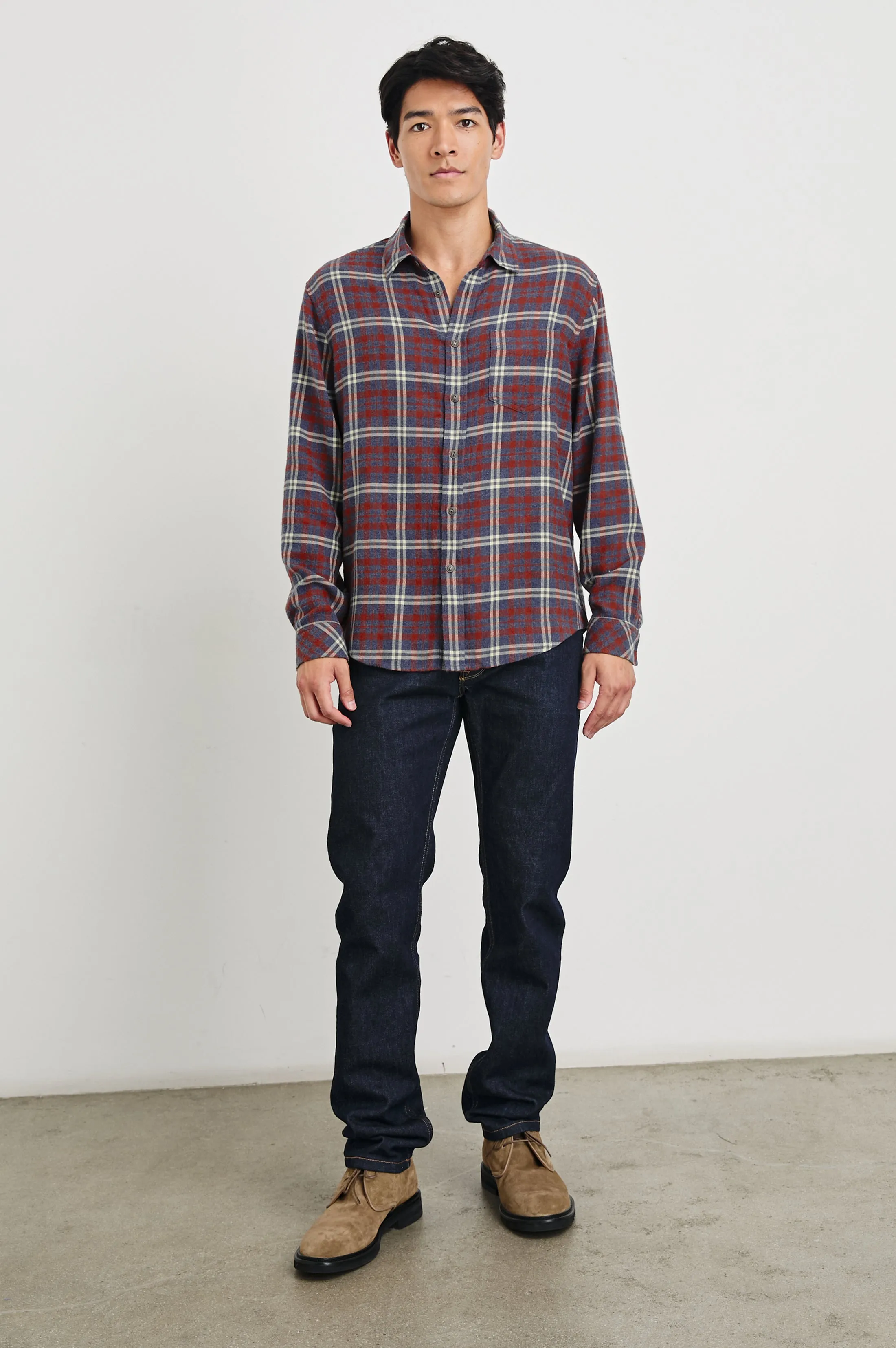 LENNOX SHIRT - NAVY RED CREAM Rails