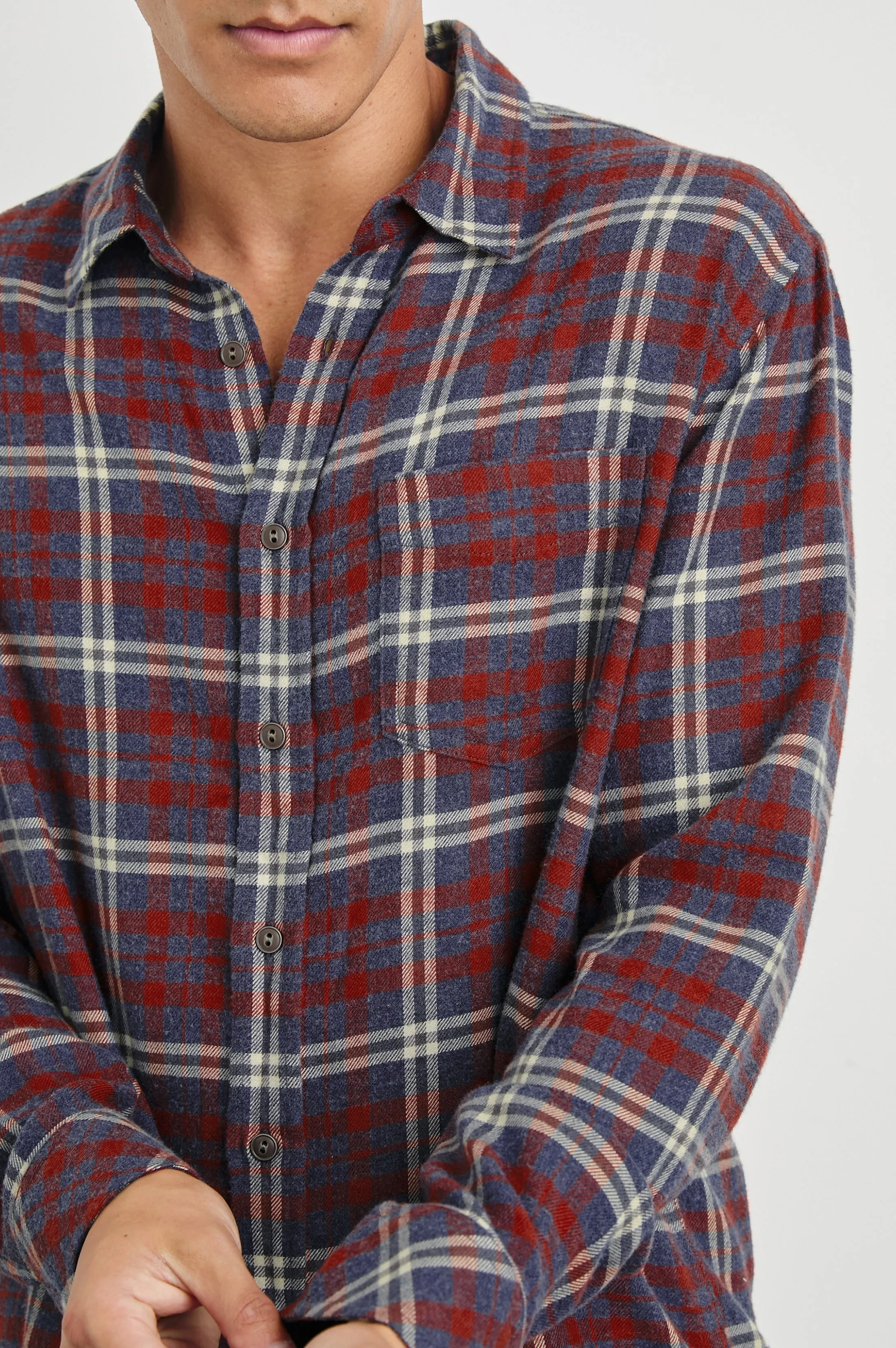 LENNOX SHIRT - NAVY RED CREAM Rails