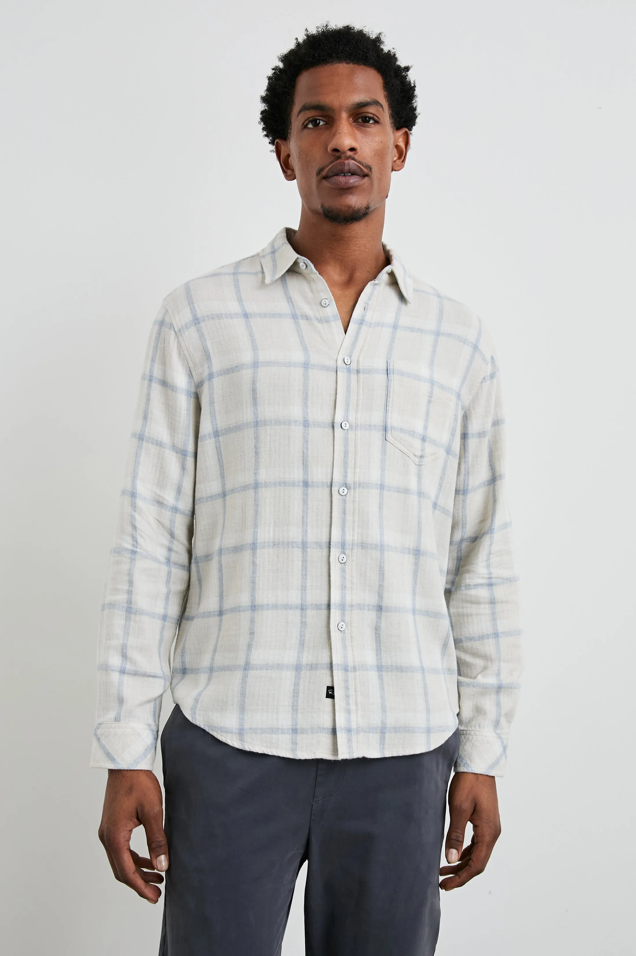 LENNOX SHIRT - PARCHMENT SKY MELANGE Rails