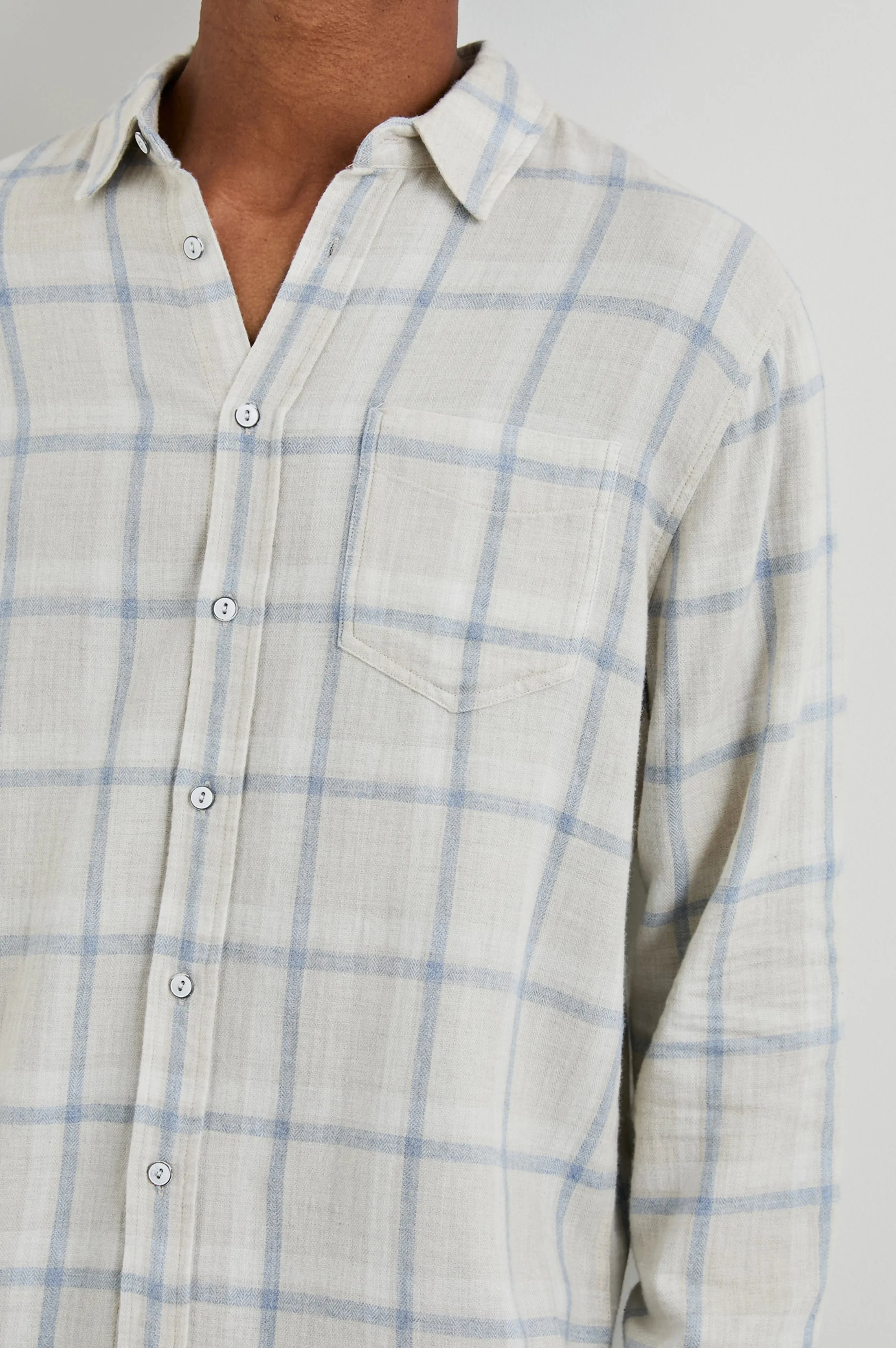 LENNOX SHIRT - PARCHMENT SKY MELANGE Rails