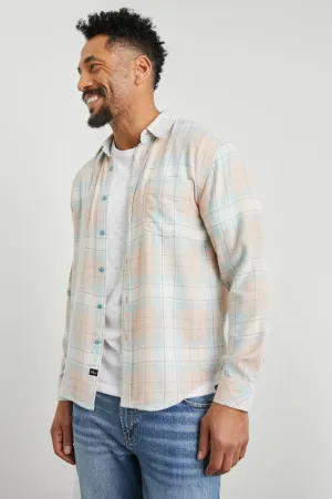 LENNOX SHIRT - TEAL CANTELOUPE MELANGE Rails
