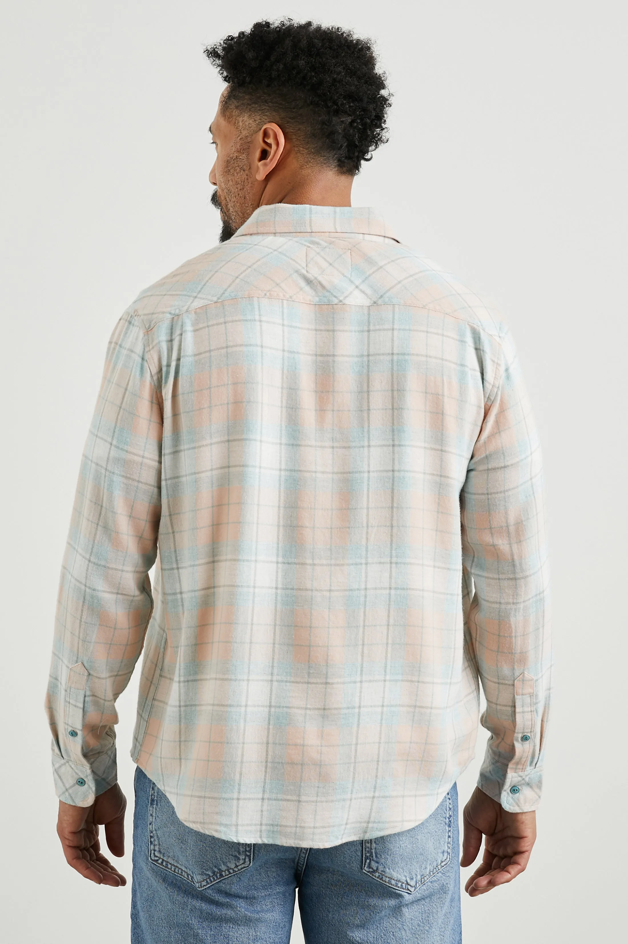 LENNOX SHIRT - TEAL CANTELOUPE MELANGE Rails