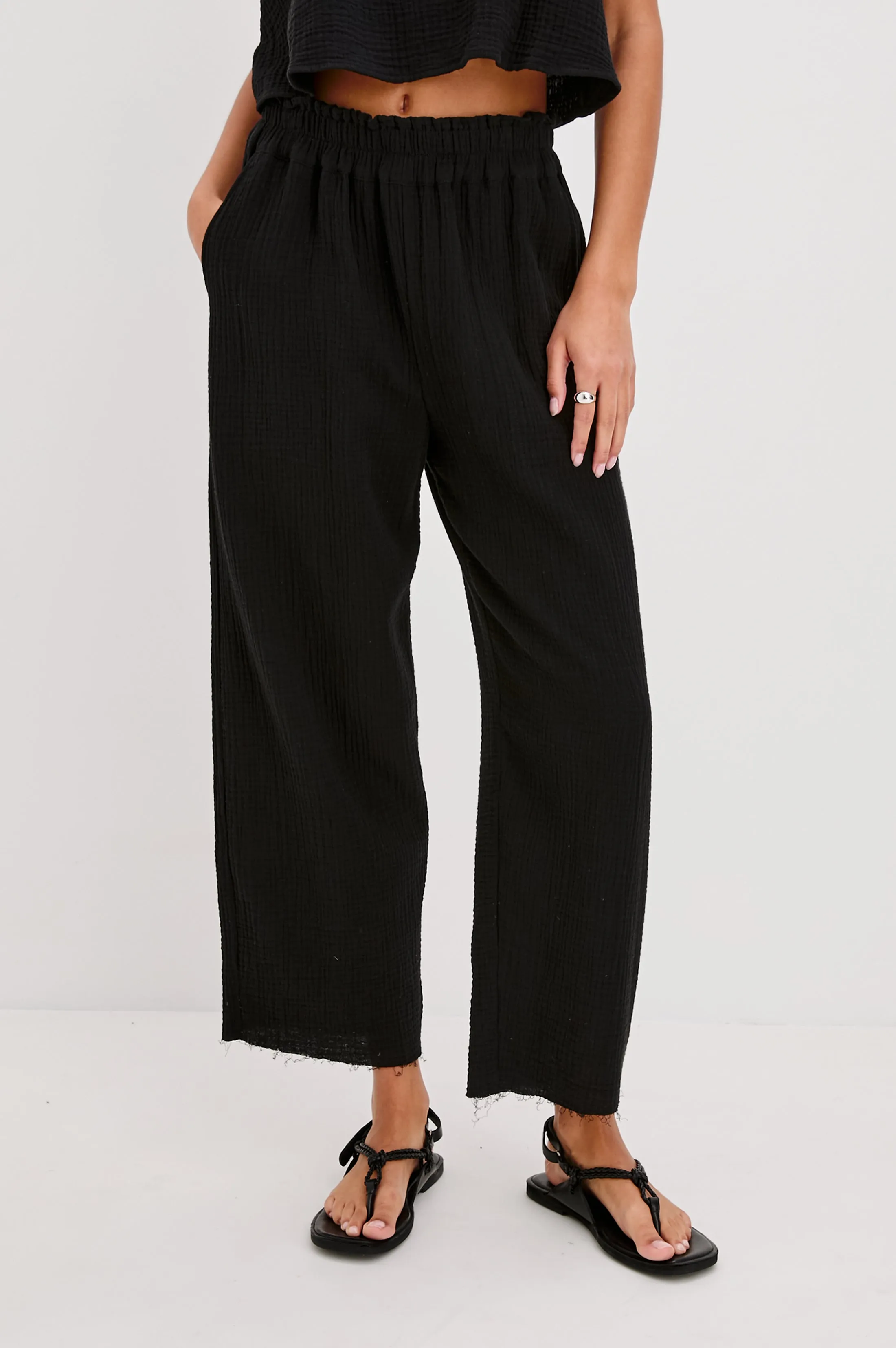 LEON CROP PANT - BLACK Rails