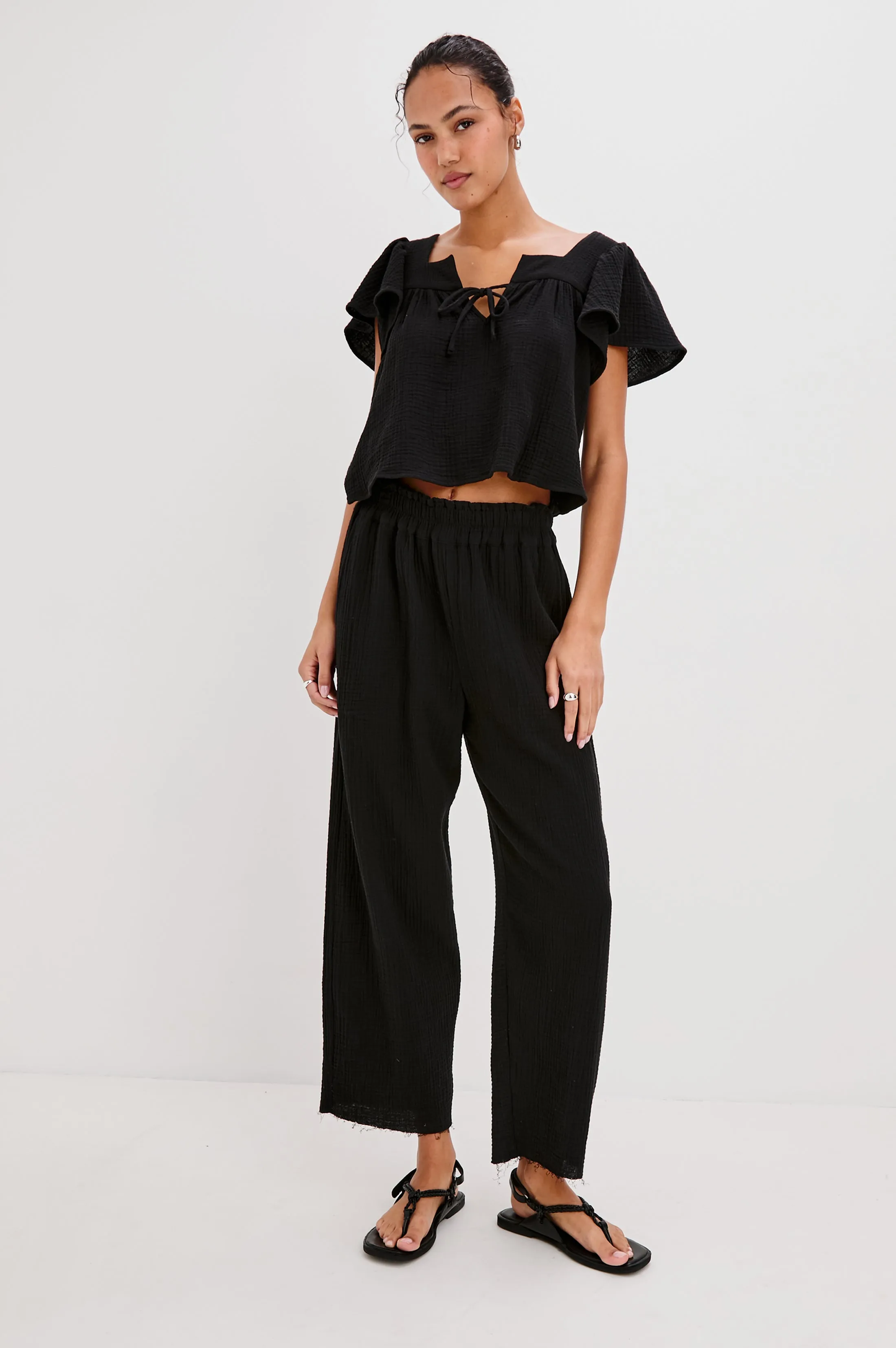 LEON CROP PANT - BLACK Rails