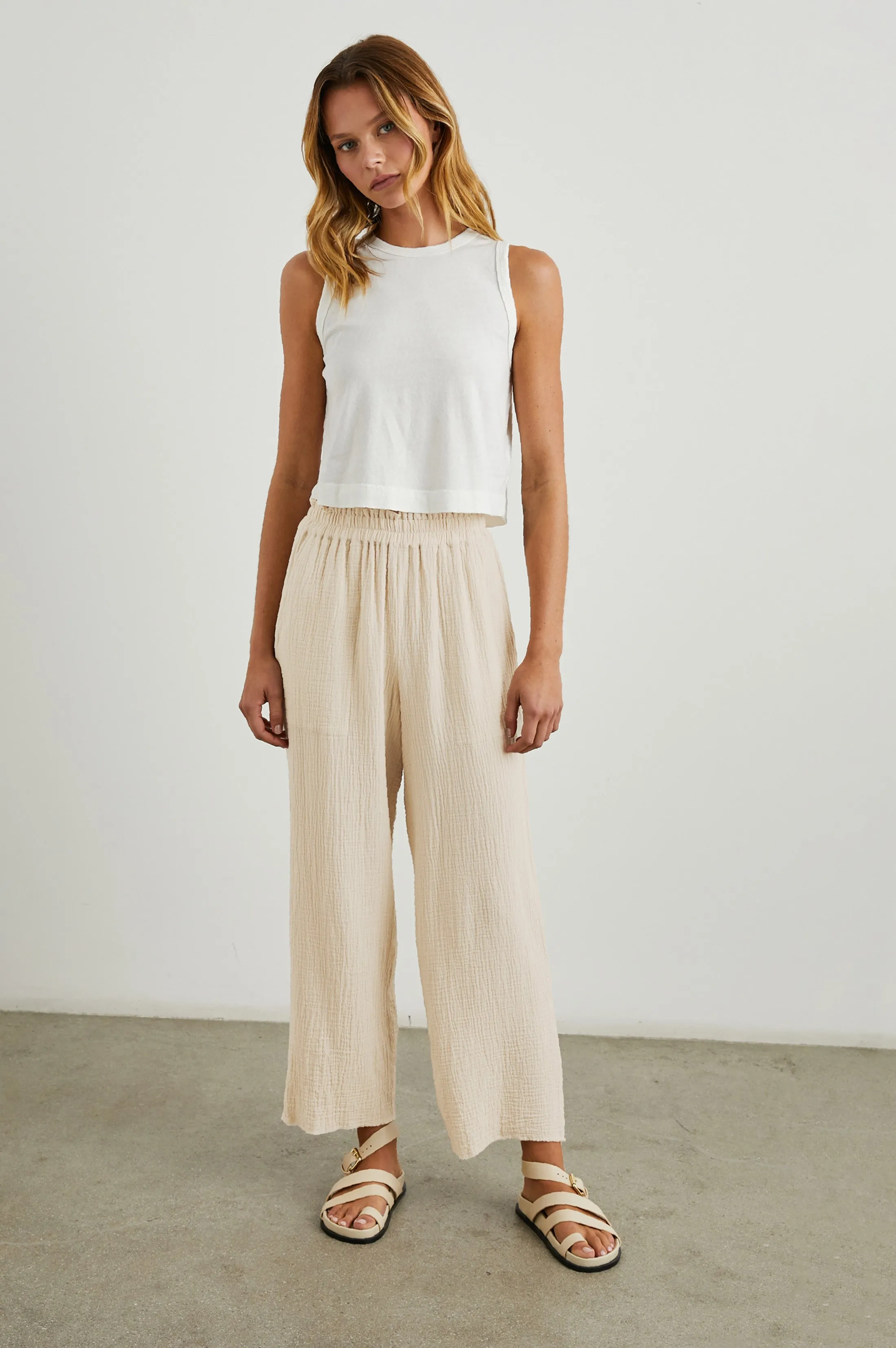 LEON CROP PANT - FLAX Rails