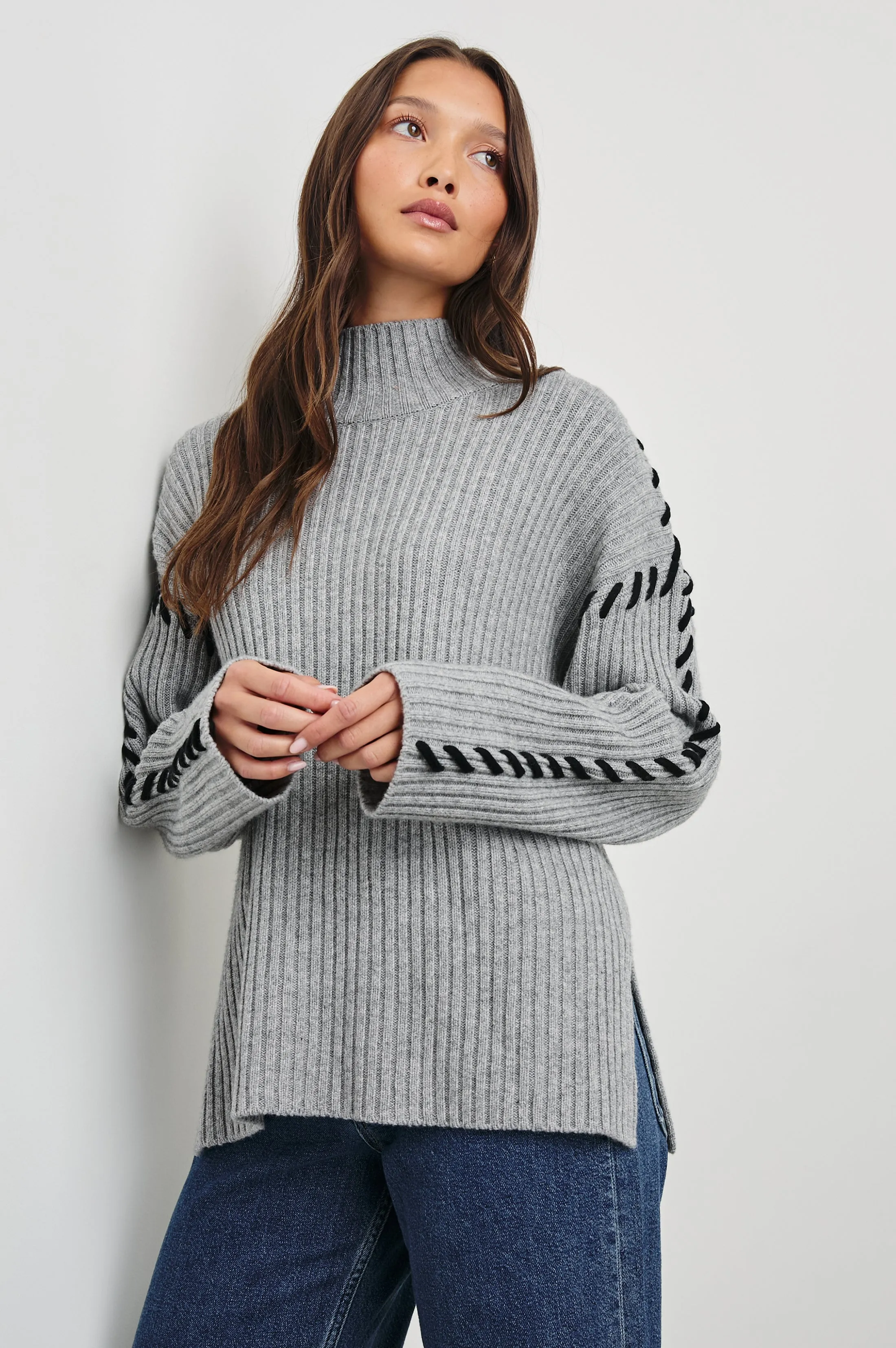 LIAM SWEATER - HEATHER GREY Rails