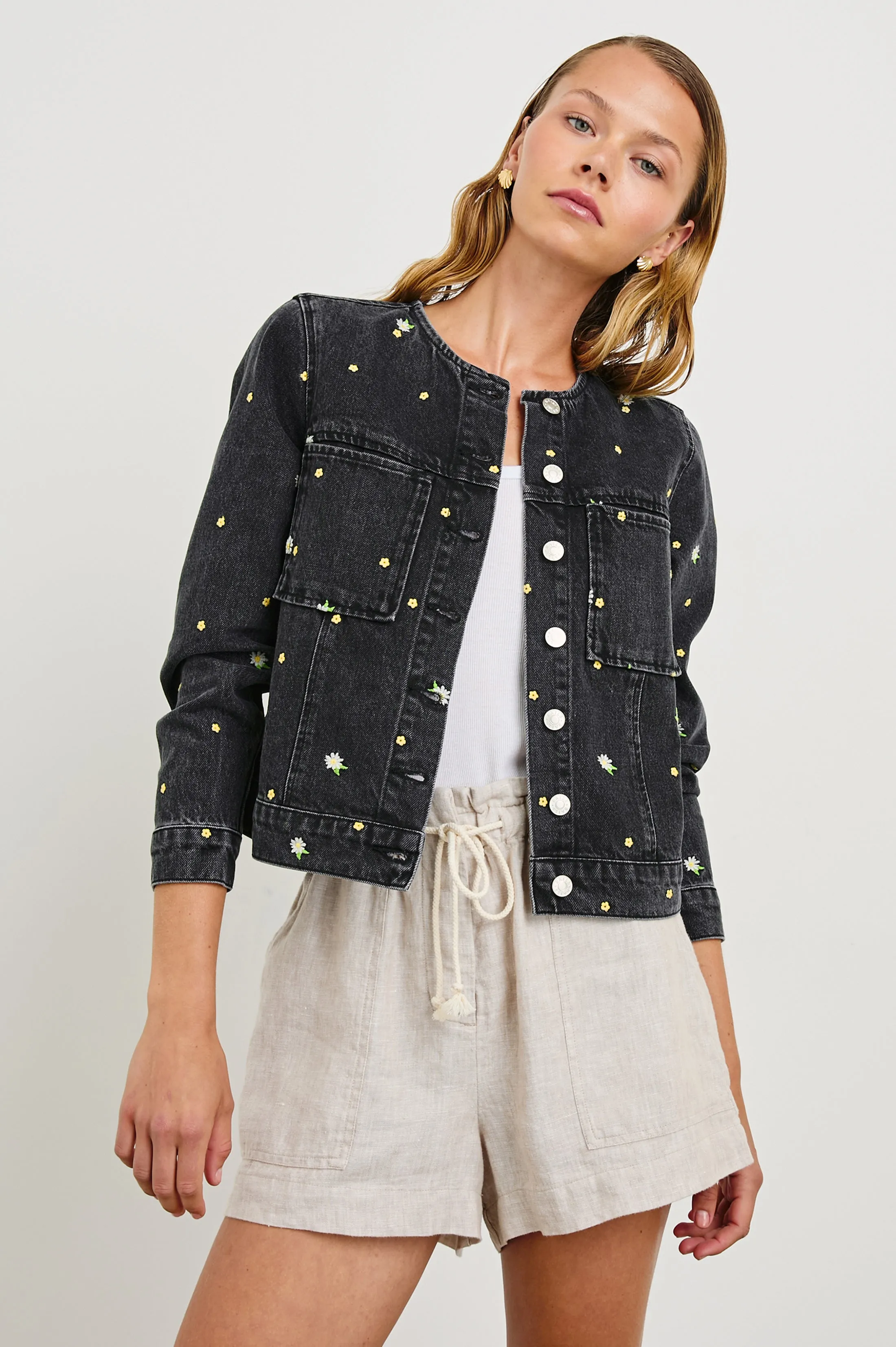 LIDO JACKET - ASH BLACK FLORAL Rails
