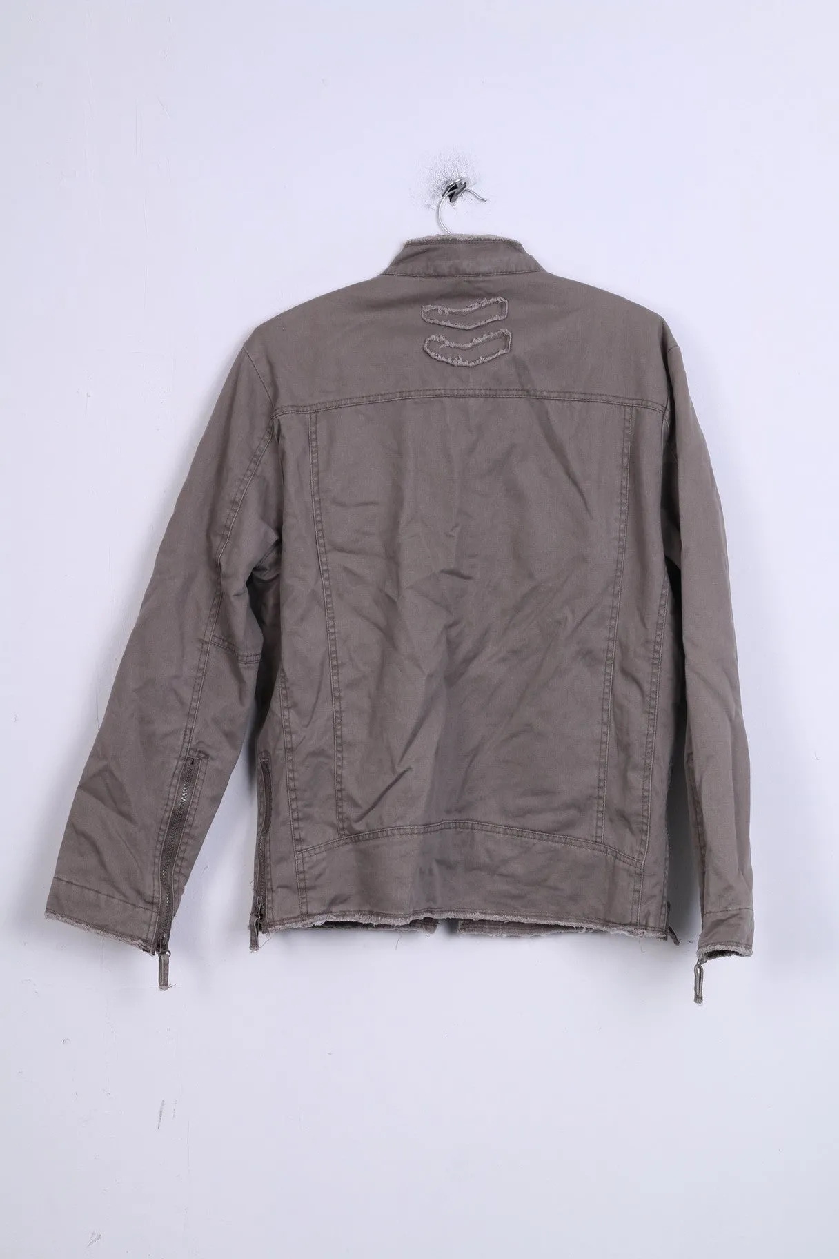 Life and Glory Womens S Jacket Khaki Military Cotton Zip Up