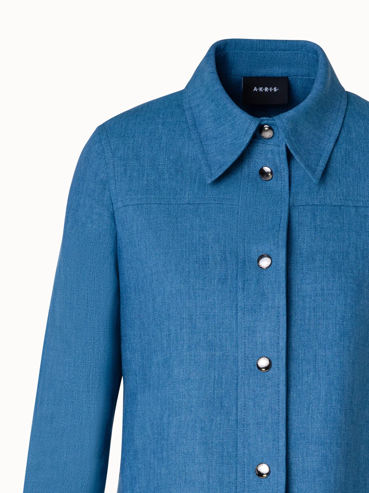 Linen Gabardine Shirt Jacket Akris