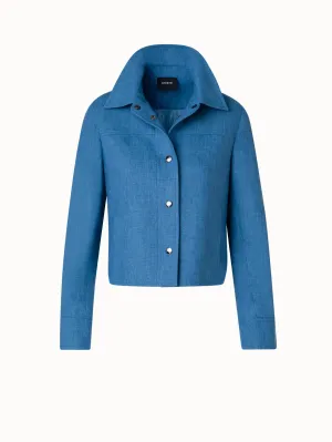 Linen Gabardine Shirt Jacket Akris