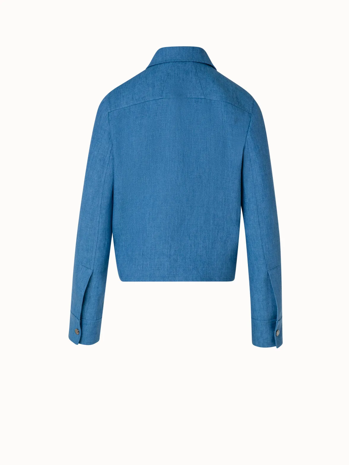 Linen Gabardine Shirt Jacket Akris