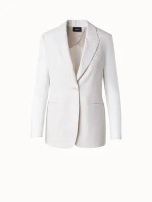 Linen Jacket with Semi-Sheer Organza Sleeves Akris