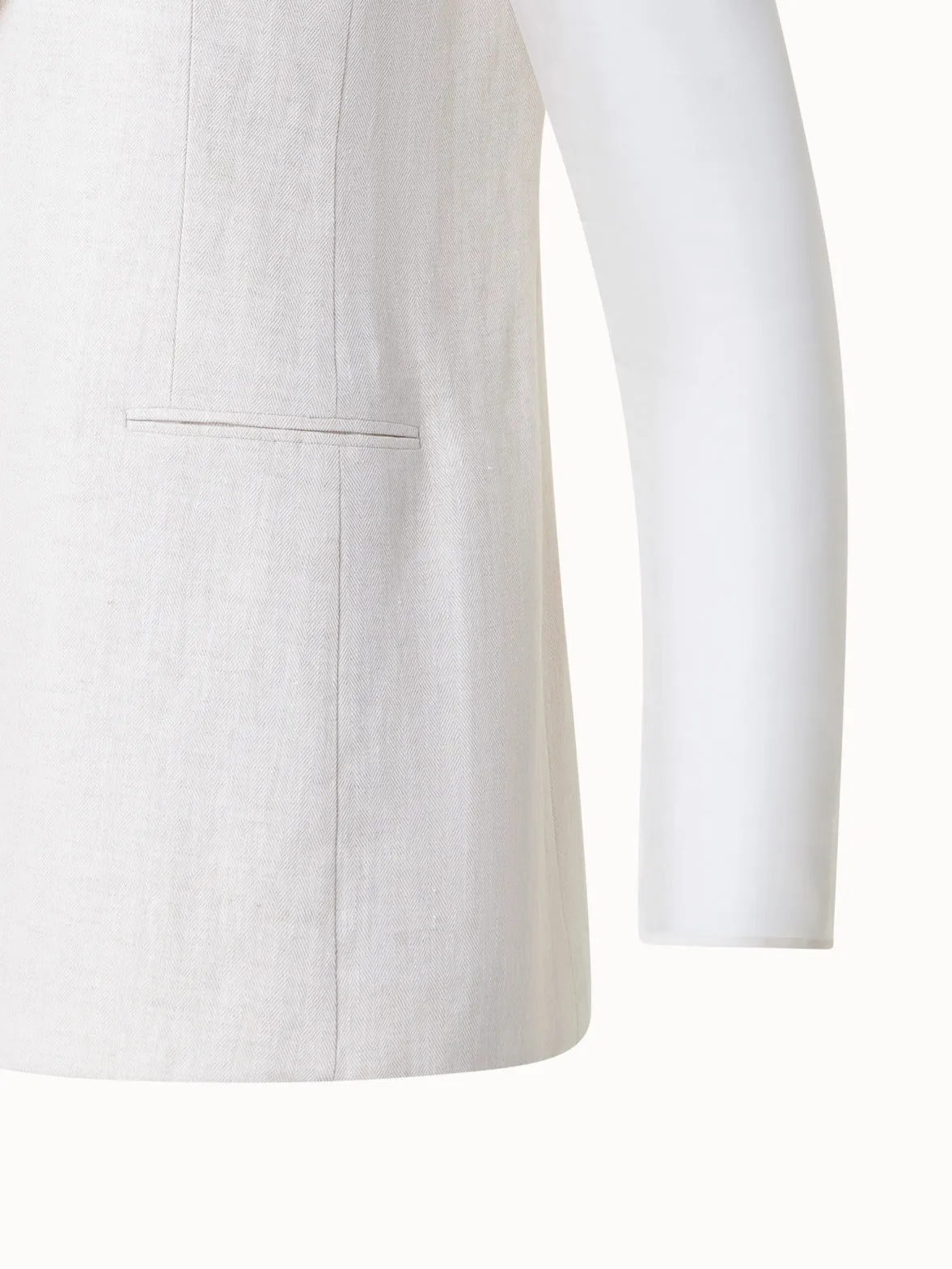 Linen Jacket with Semi-Sheer Organza Sleeves Akris