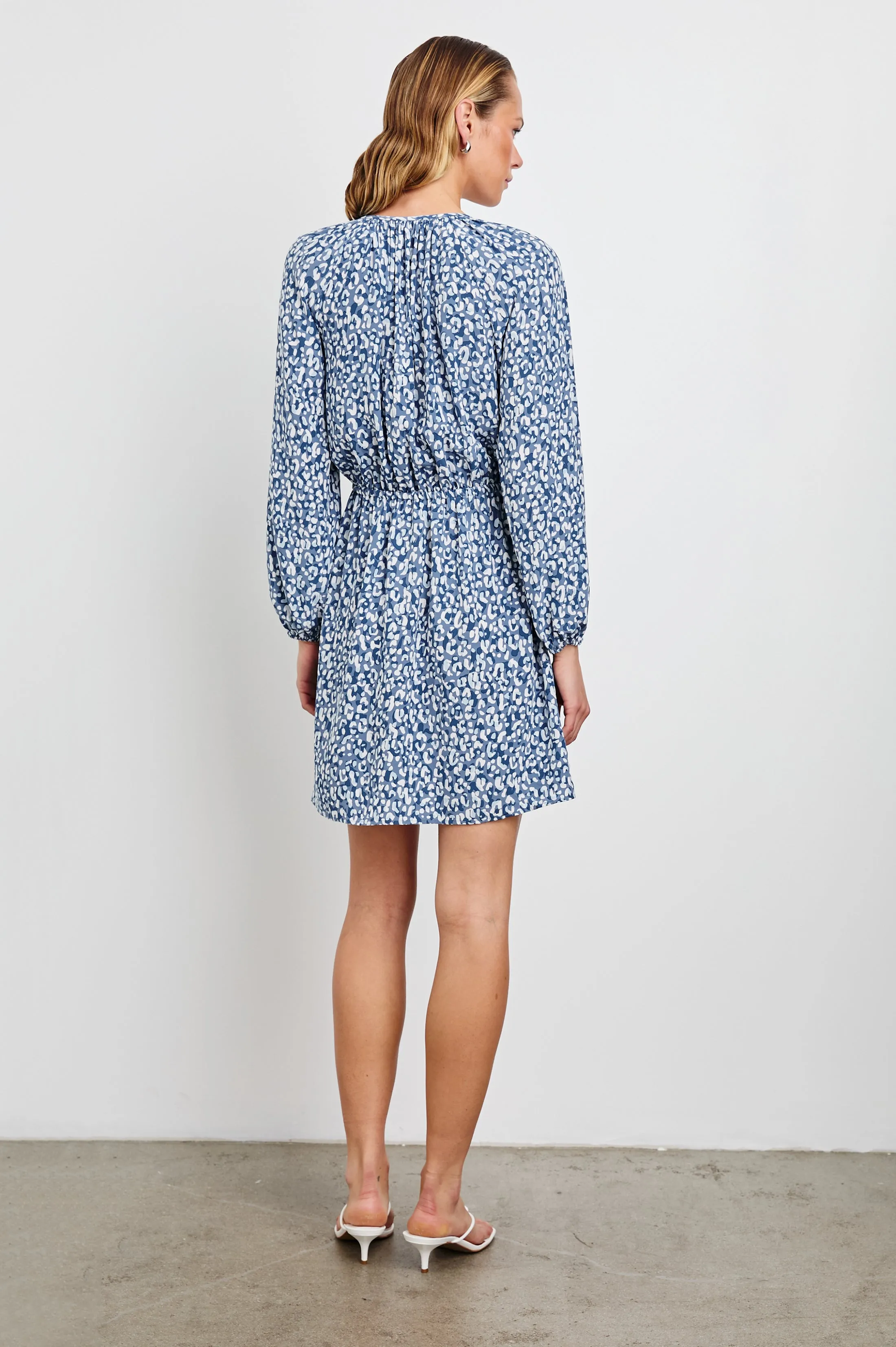 LINNEA DRESS - BLUE MIXED CHEETAH Rails