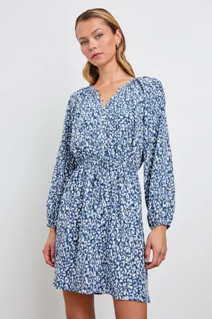 LINNEA DRESS - BLUE MIXED CHEETAH Rails