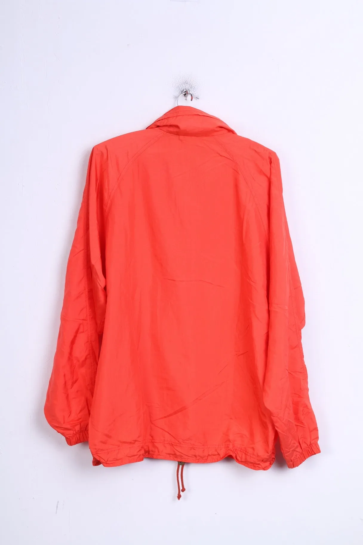 Loffler Mens 48 S Jacket Anorak Orange Nylon Waterproof Kangaroo Pocket Hood