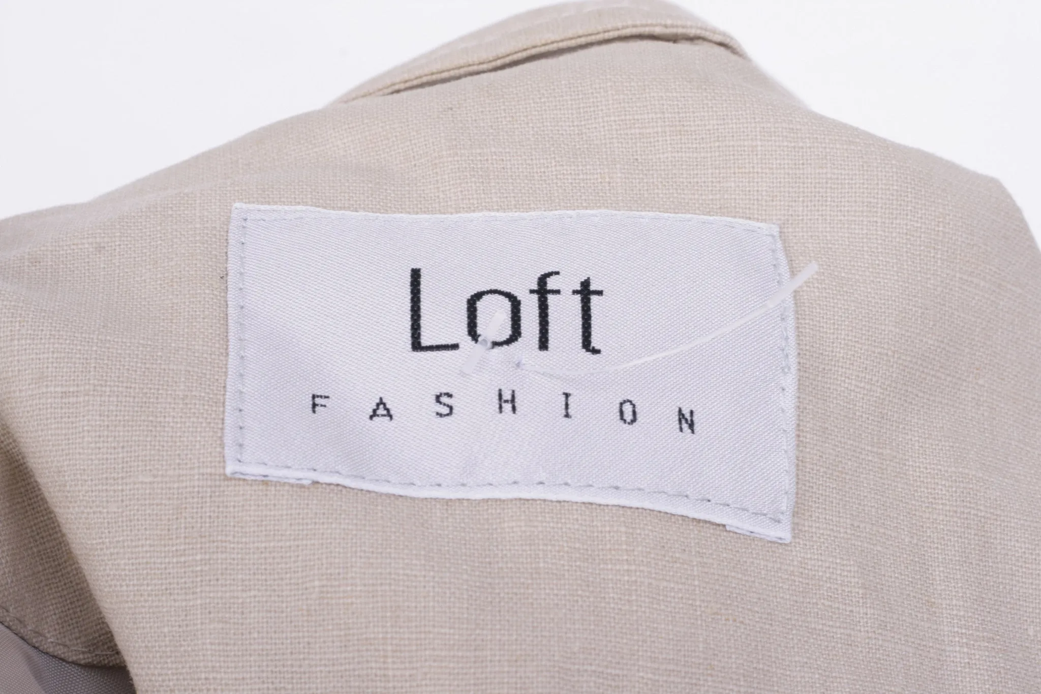 Loft Fashion Womens 42 L Coat Jacket Beige Full Zipper Linen