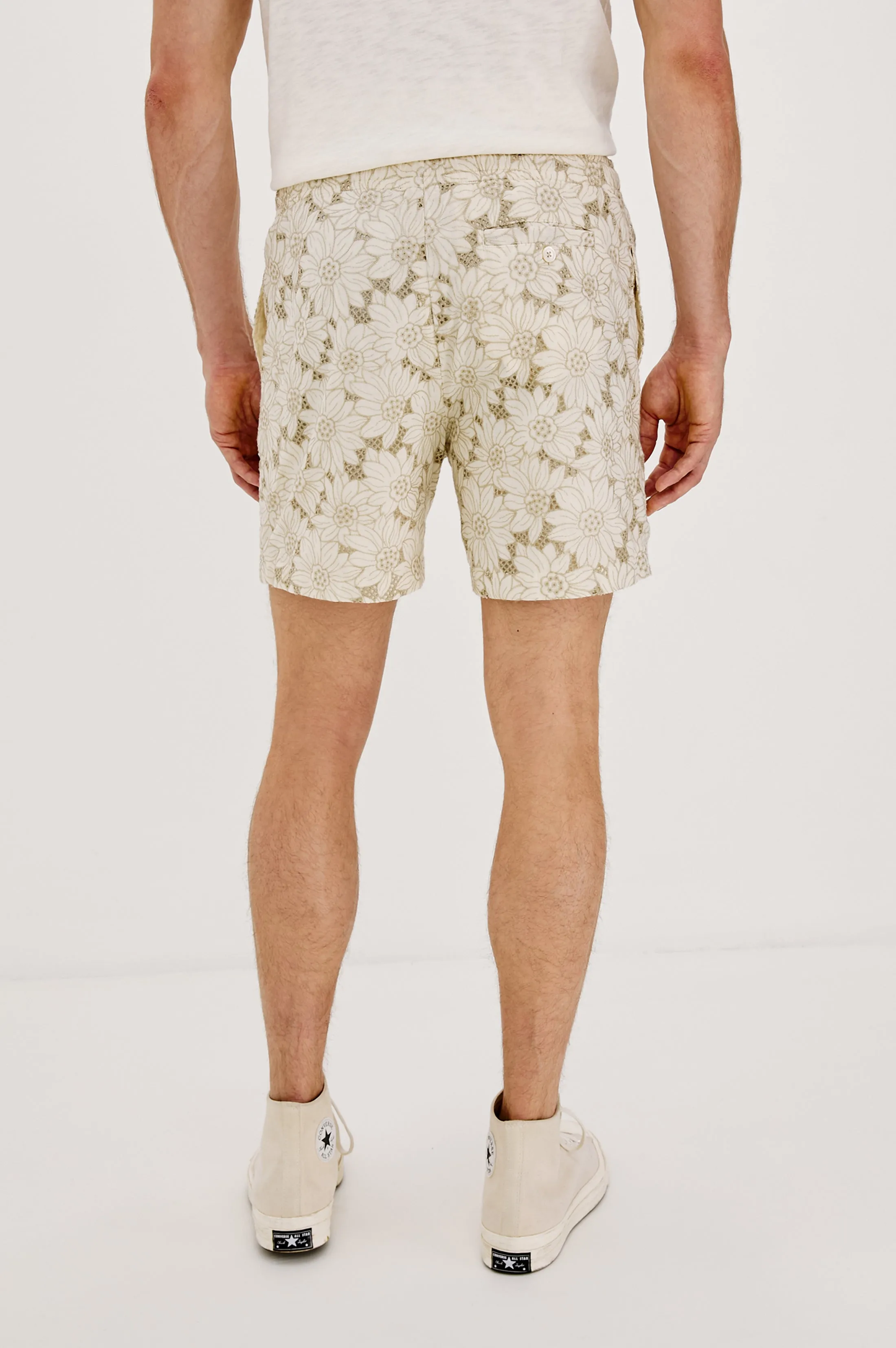 LOGAN SHORT - KHAKI WHITE SUNFLOWER Rails