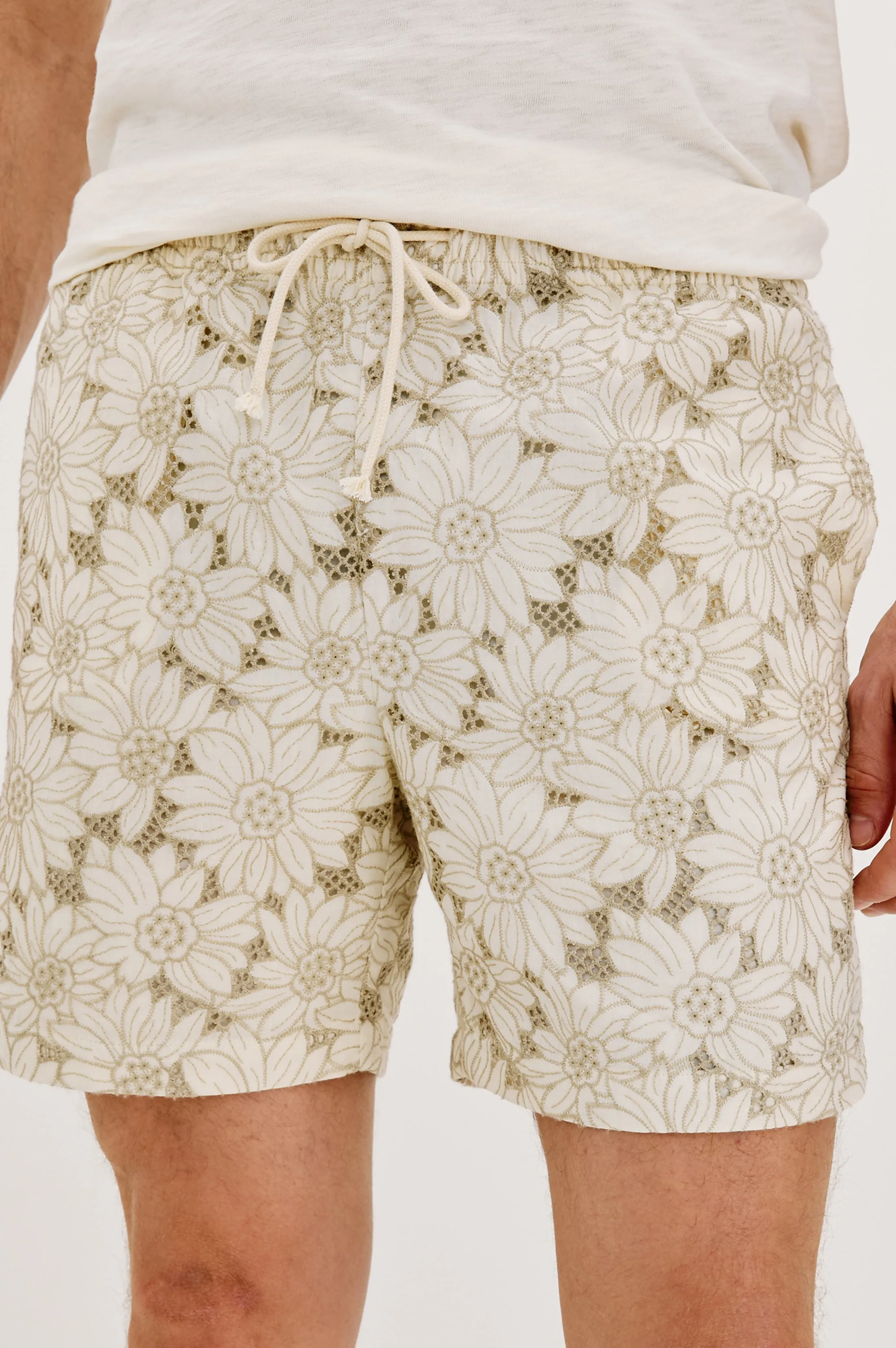 LOGAN SHORT - KHAKI WHITE SUNFLOWER Rails